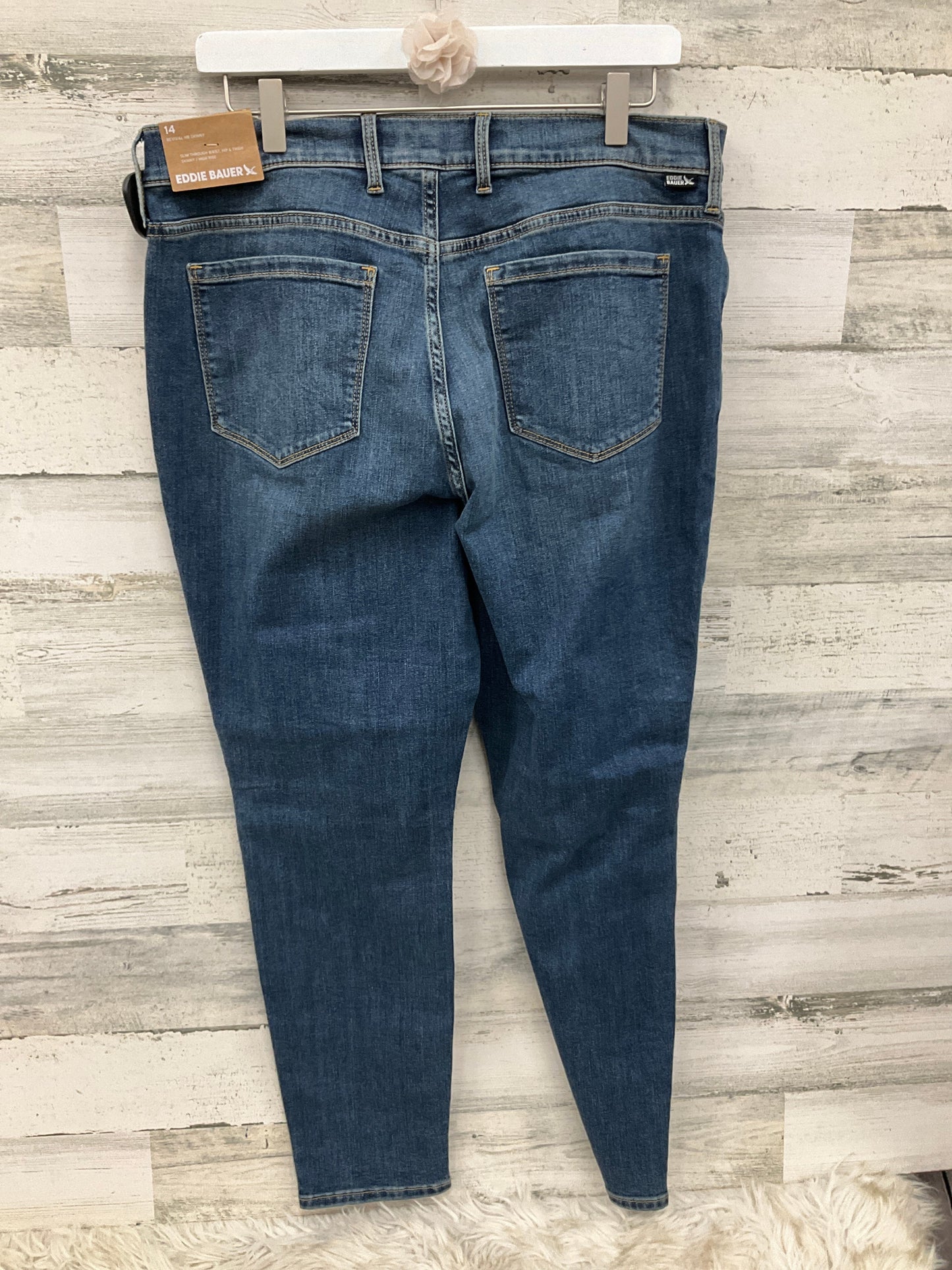 Jeans Skinny By Eddie Bauer In Blue Denim, Size: 14