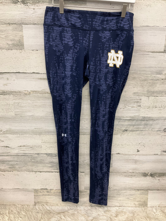 Athletic Leggings By Under Armour In Navy, Size: M