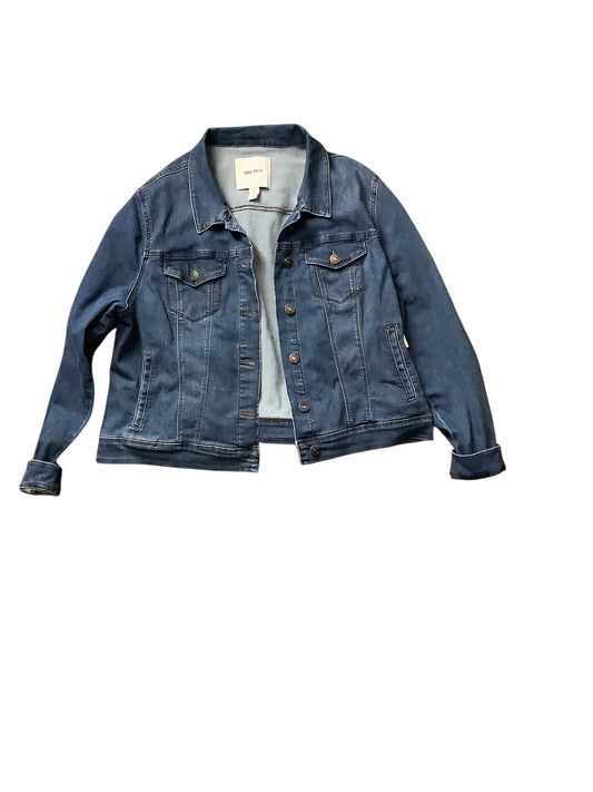 Jacket Denim By Nine West In Blue, Size: Xxl