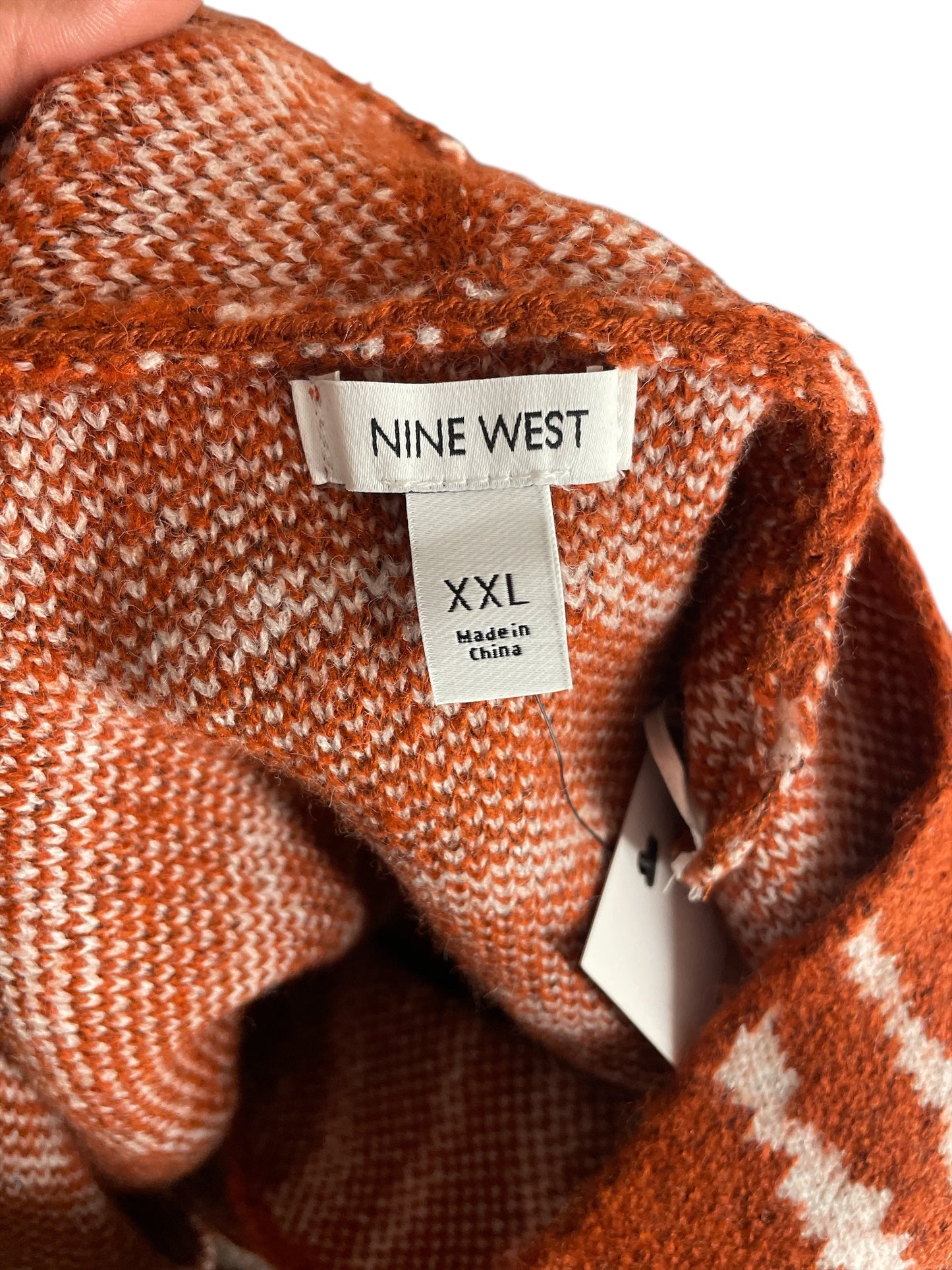 Sweater Cardigan By Nine West In Orange, Size: Xxl