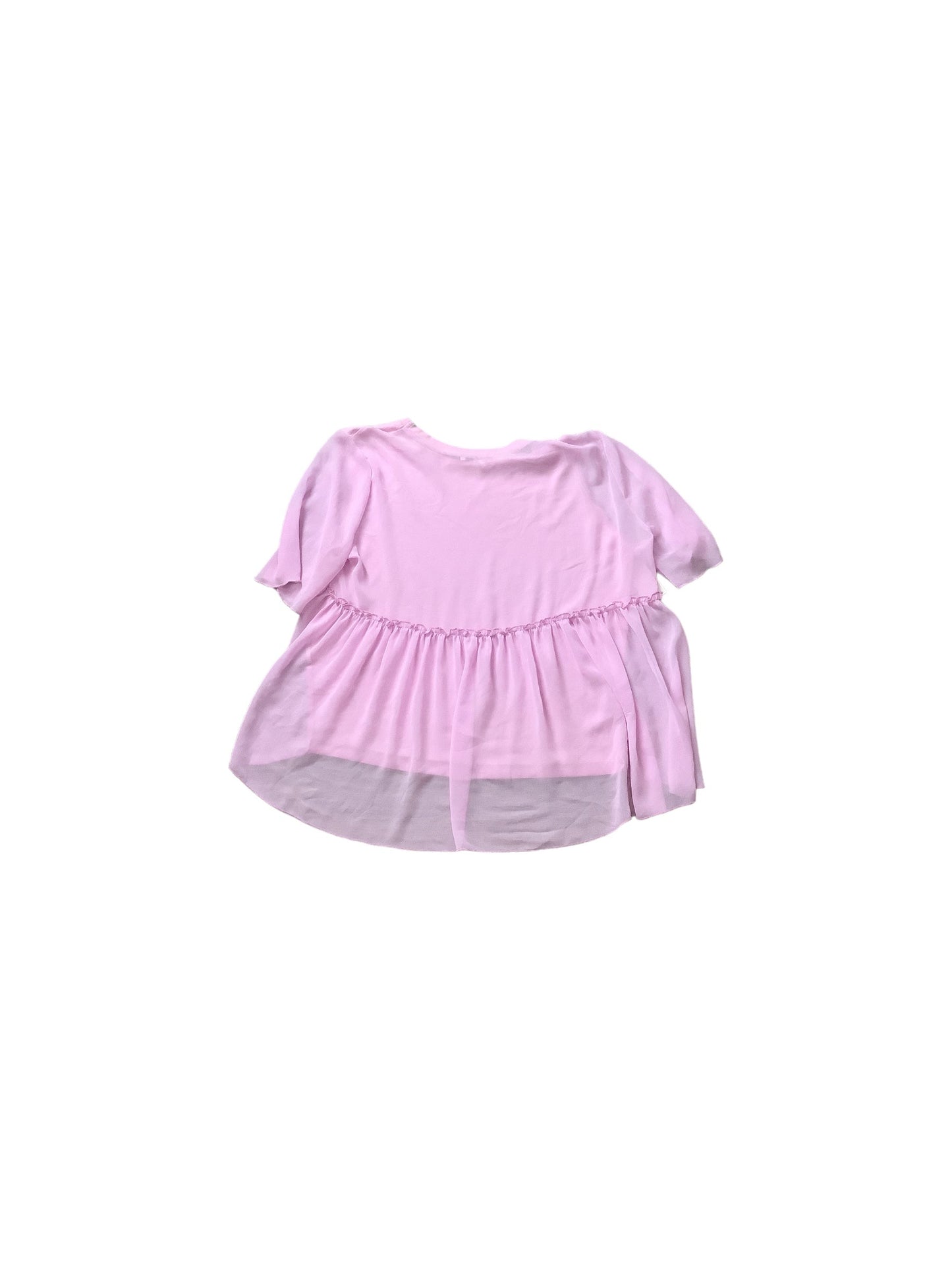 Purple Top Short Sleeve Basic Zara, Size L