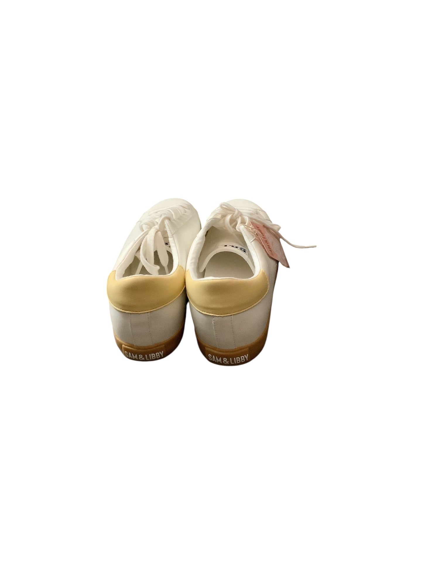 Shoes Sneakers By Sam And Libby In White & Yellow, Size: 9.5