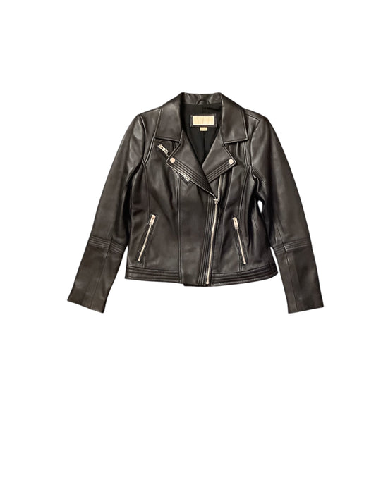 Jacket Moto Leather By Michael By Michael Kors In Black, Size: M