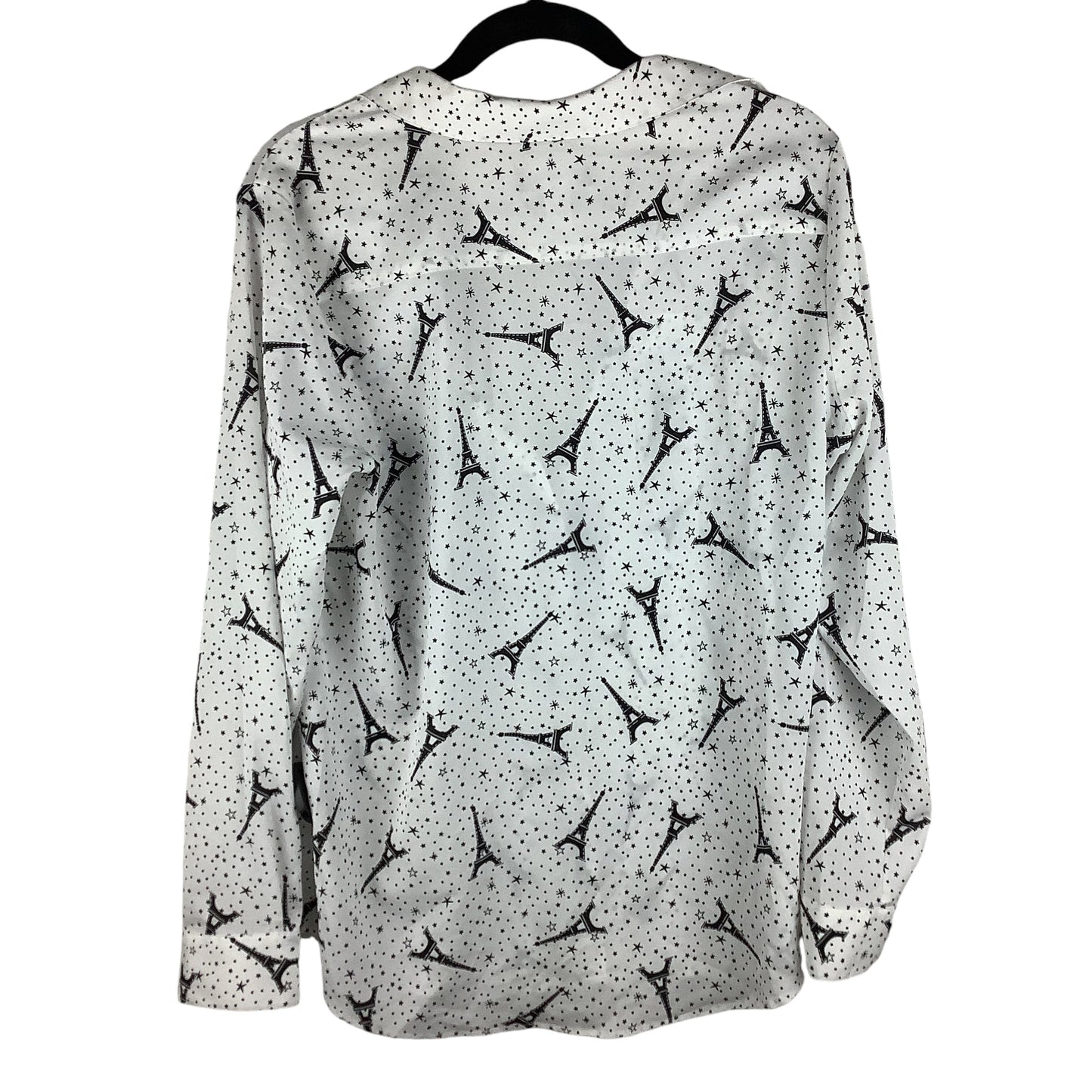 Top Long Sleeve Designer By Karl Lagerfeld In Black & White, Size: L