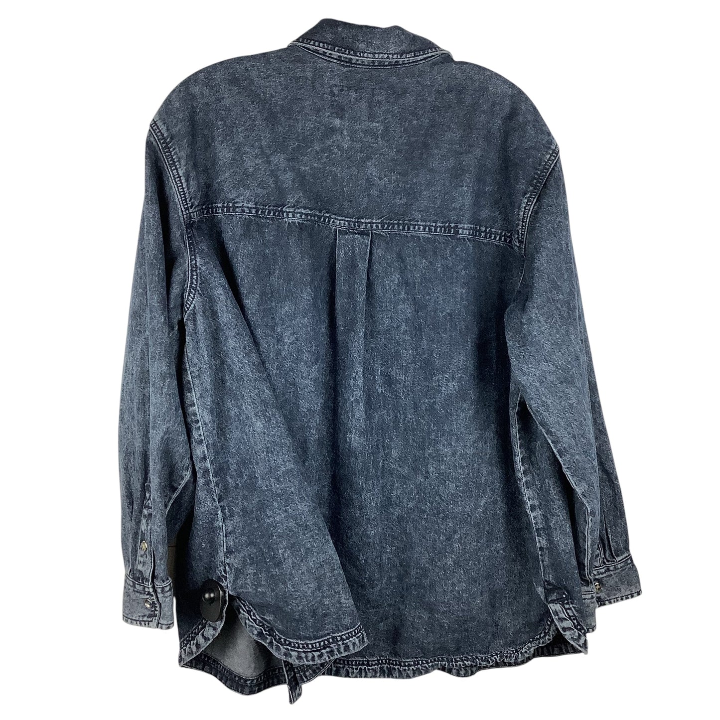 Top Long Sleeve By American Eagle In Blue Denim, Size: L