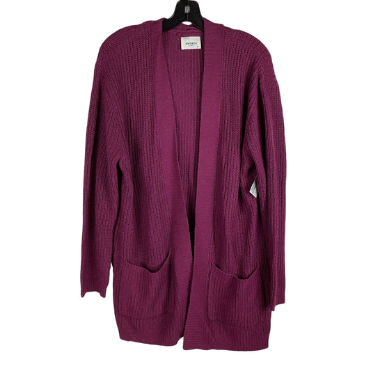 Sweater Cardigan By Andree By Unit In Purple, Size: M