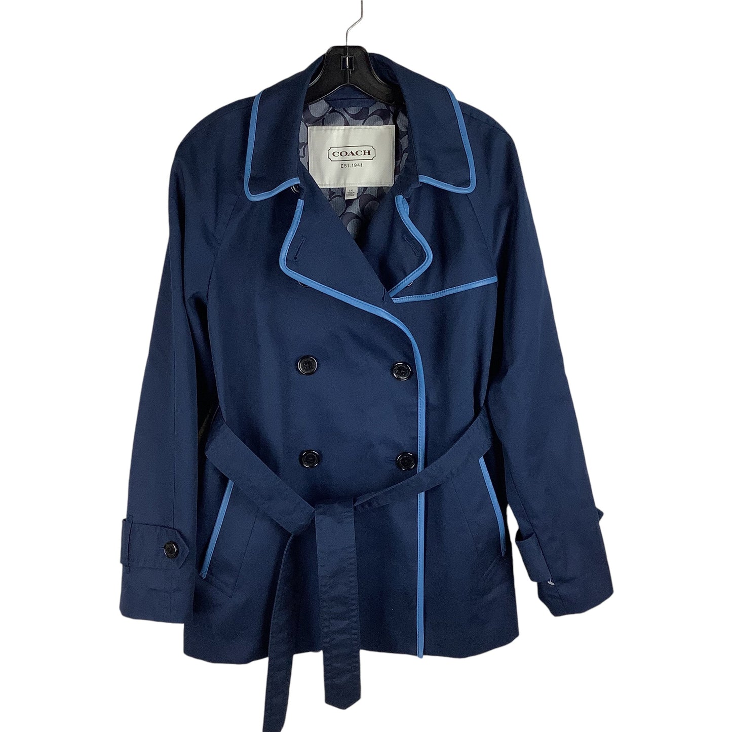 Coat Designer By Coach In Navy, Size: L