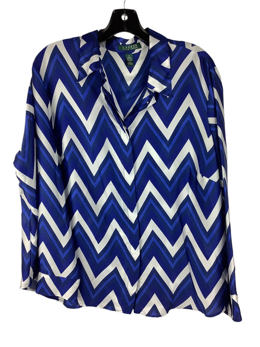 Top Long Sleeve By Lauren by Ralph Lauren In Blue, Size: 1x