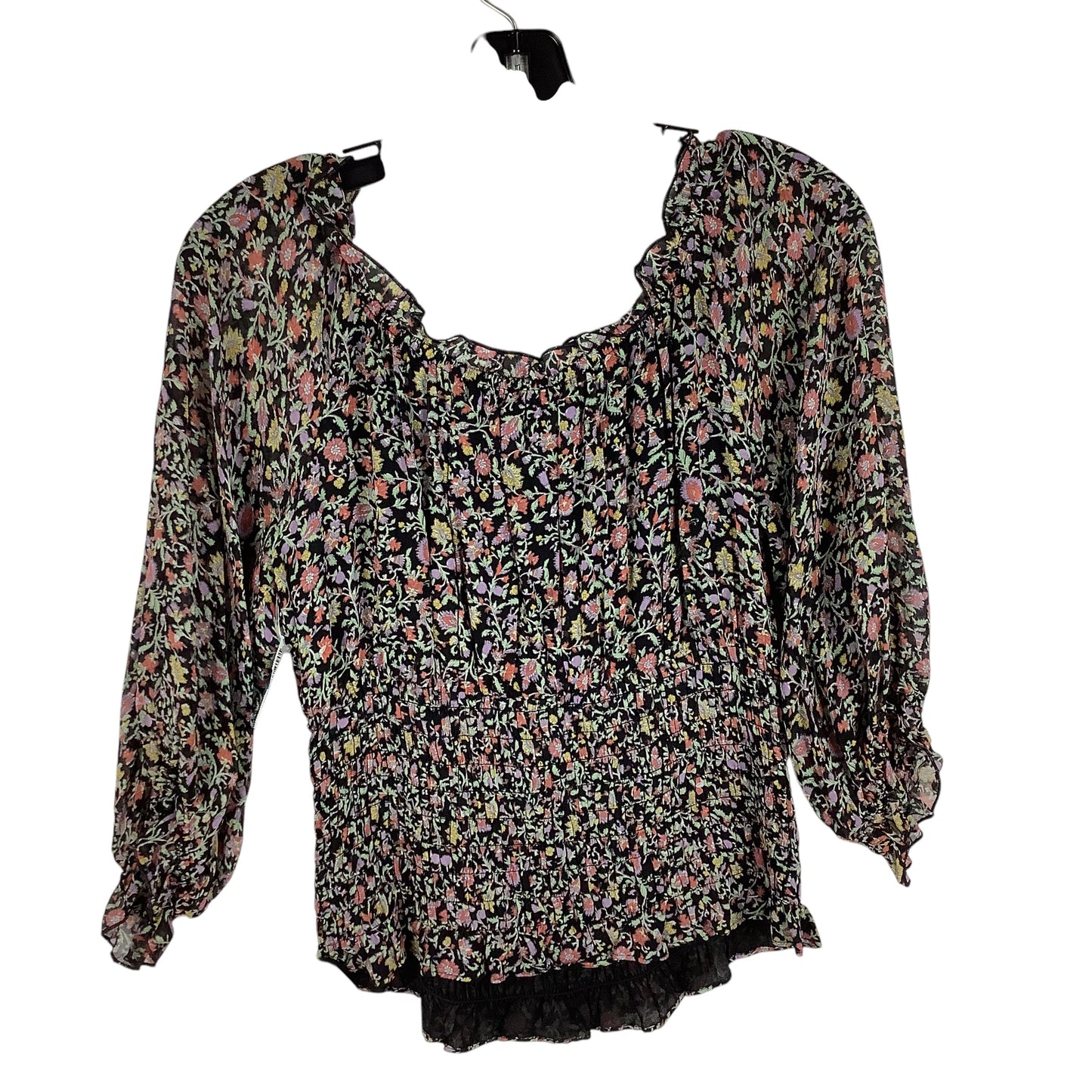 Top Long Sleeve By Anthropologie In Floral Print, Size: M