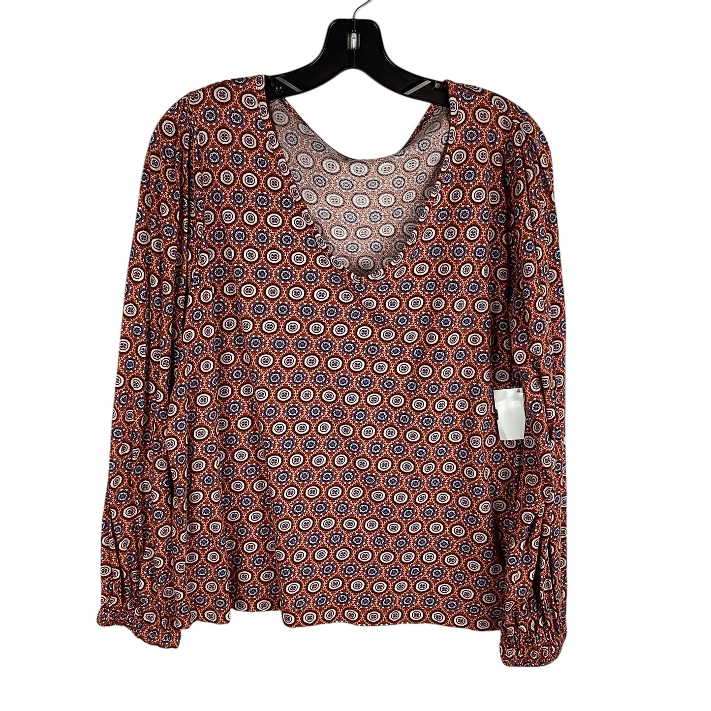 Top Long Sleeve By Loft In Rust, Size: Xl