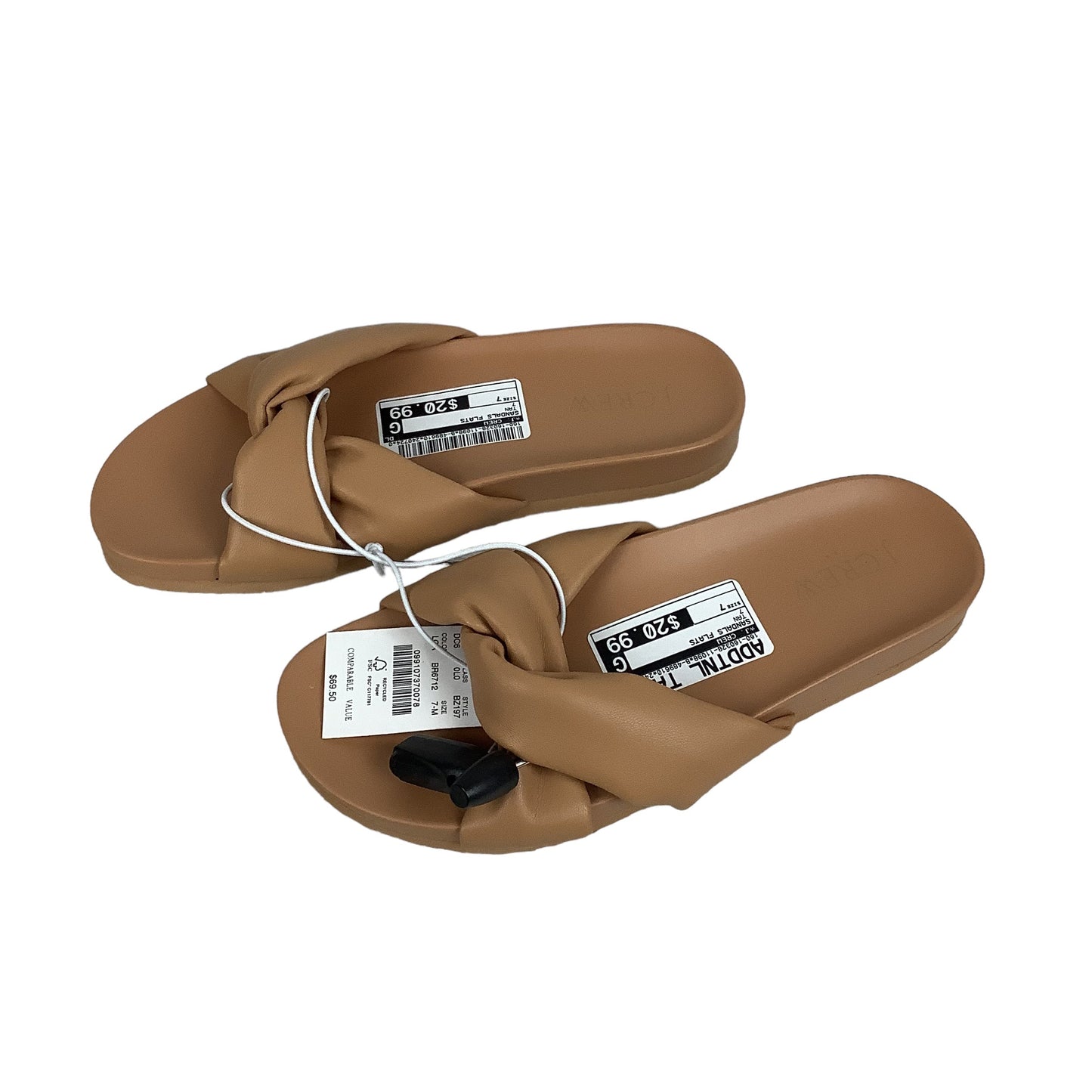 Tan Sandals Flats J. Crew, Size 7