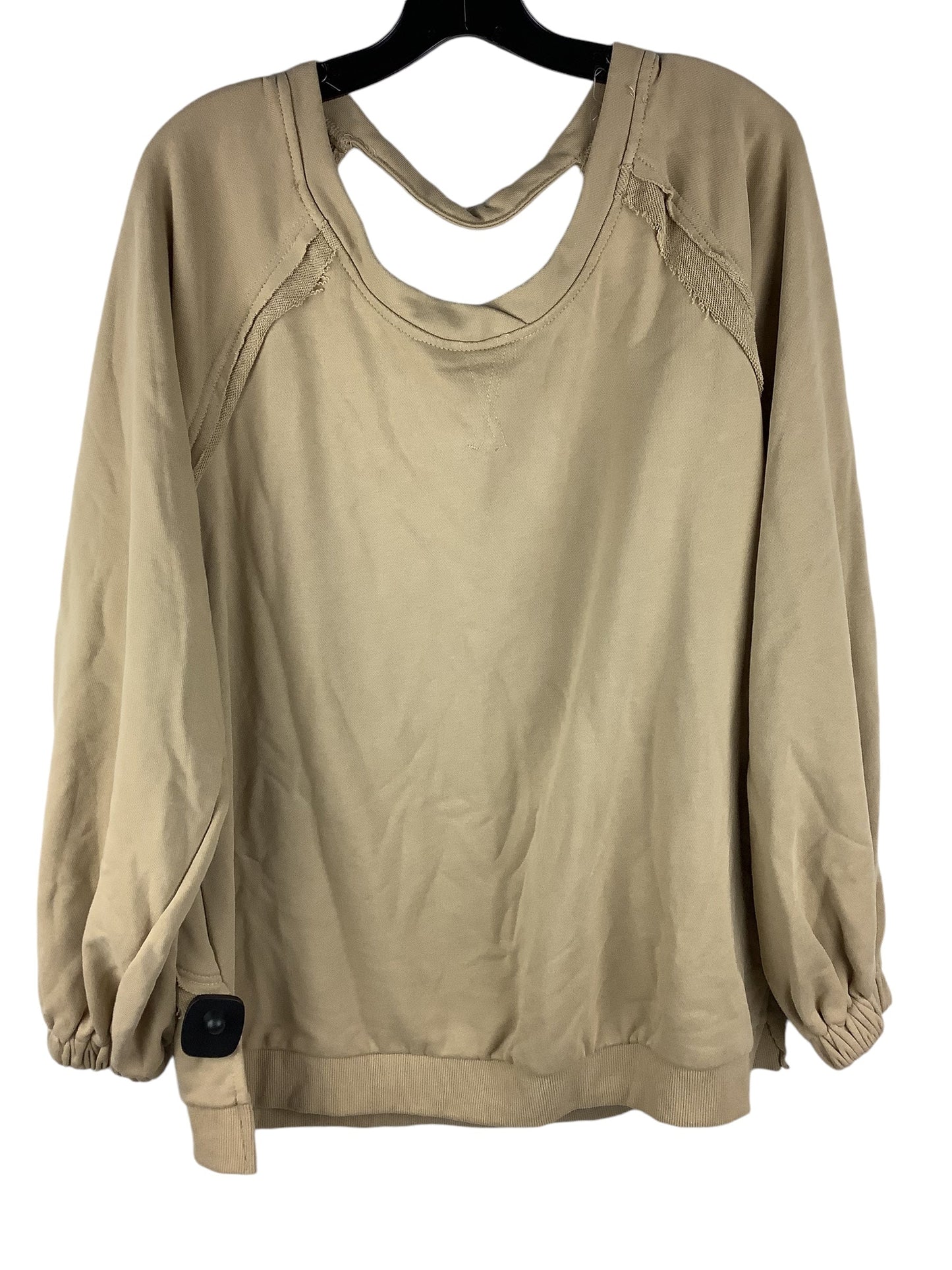 Sweatshirt Crewneck By Pol In Tan, Size: M