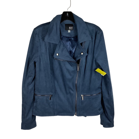 Jacket Moto By Kut In Blue, Size: M