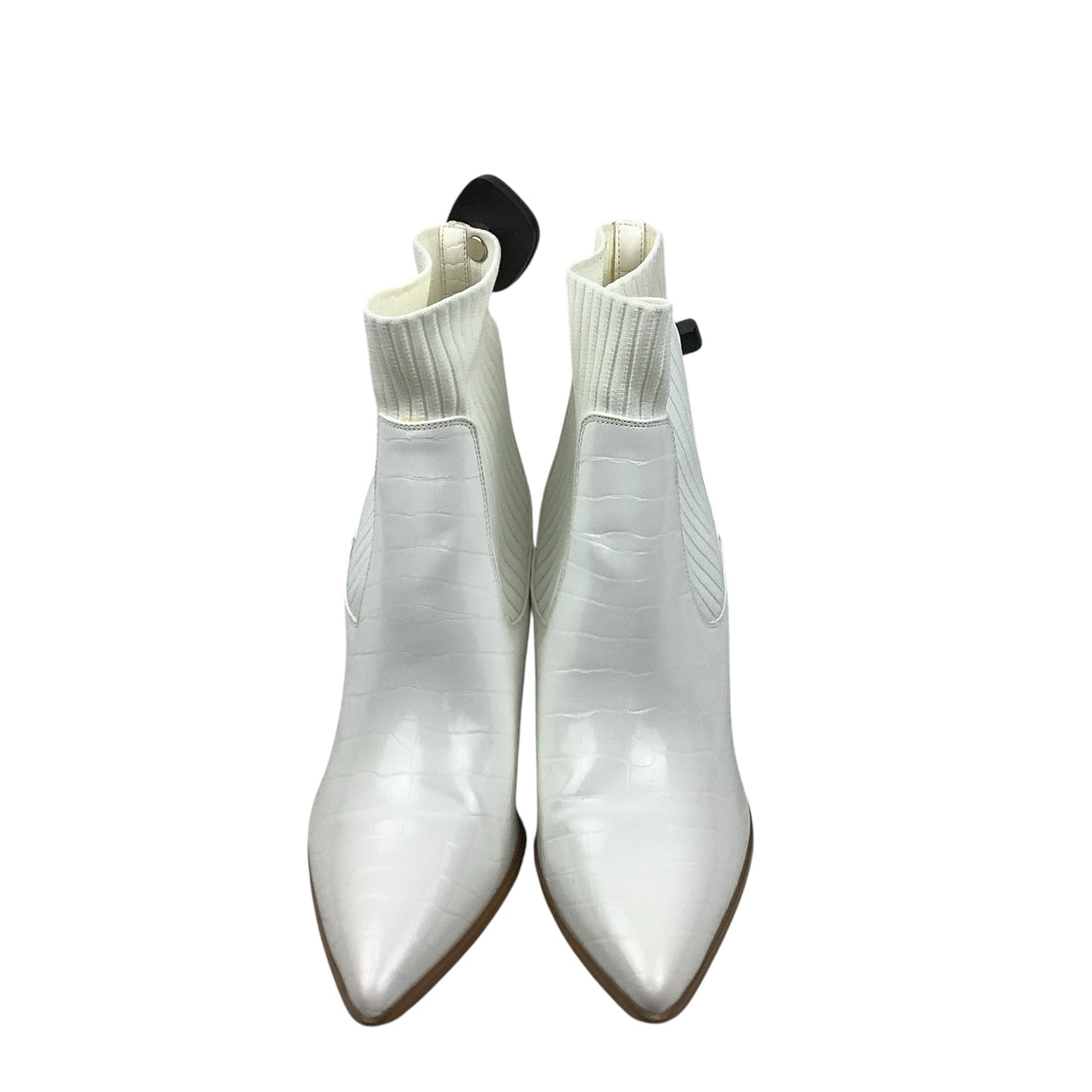 Boots Ankle Heels By Clothes Mentor In White, Size: 11