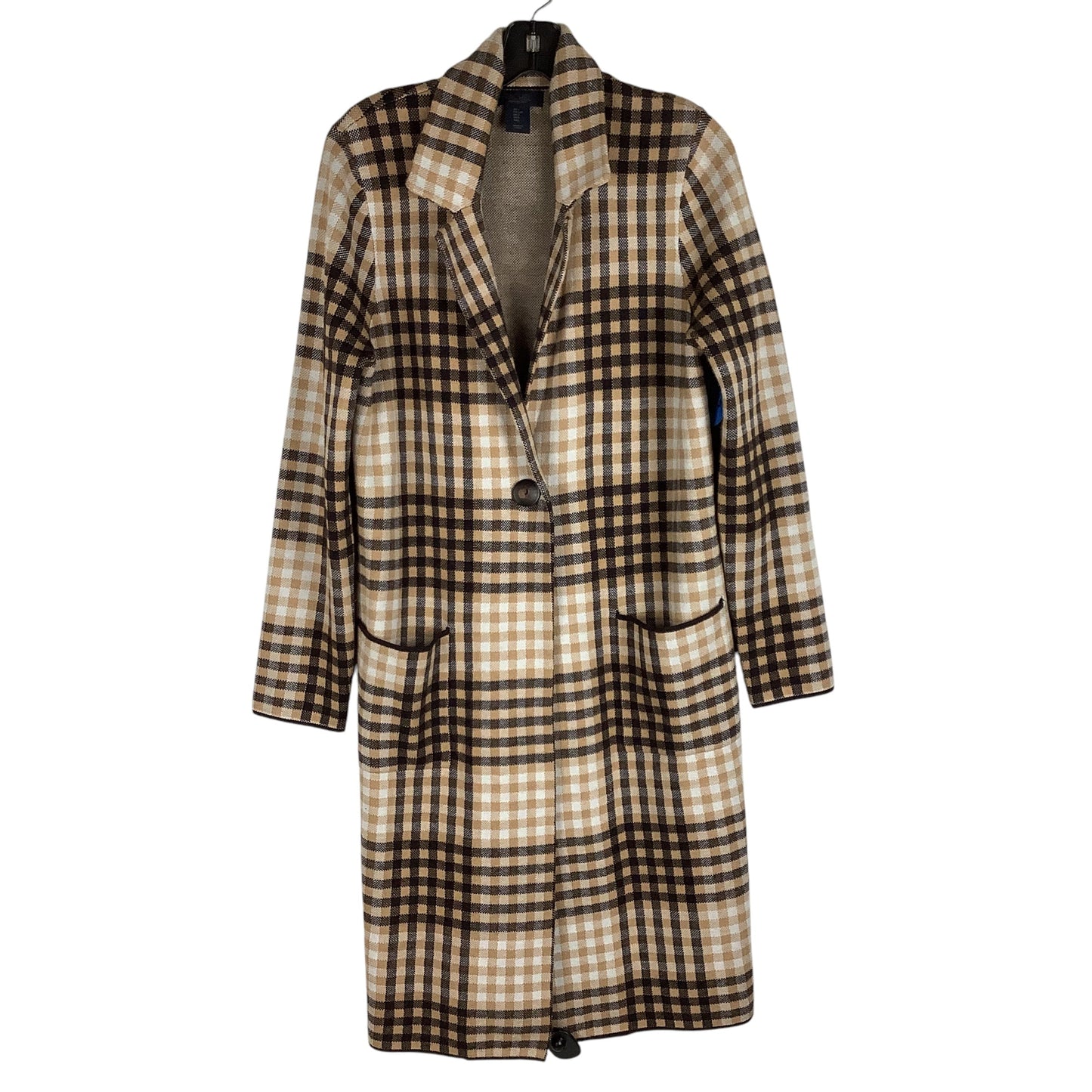 Sweater Cardigan By Rachel Zoe In Plaid Pattern, Size: L