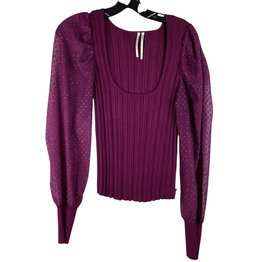 Top Long Sleeve By Anthropologie In Purple, Size: M