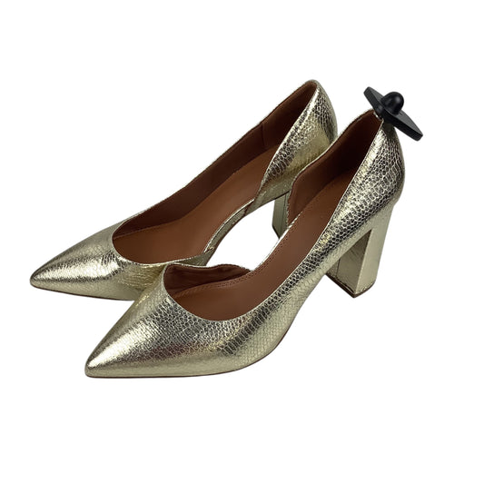 Shoes Heels Block By Asos In Gold, Size: 10