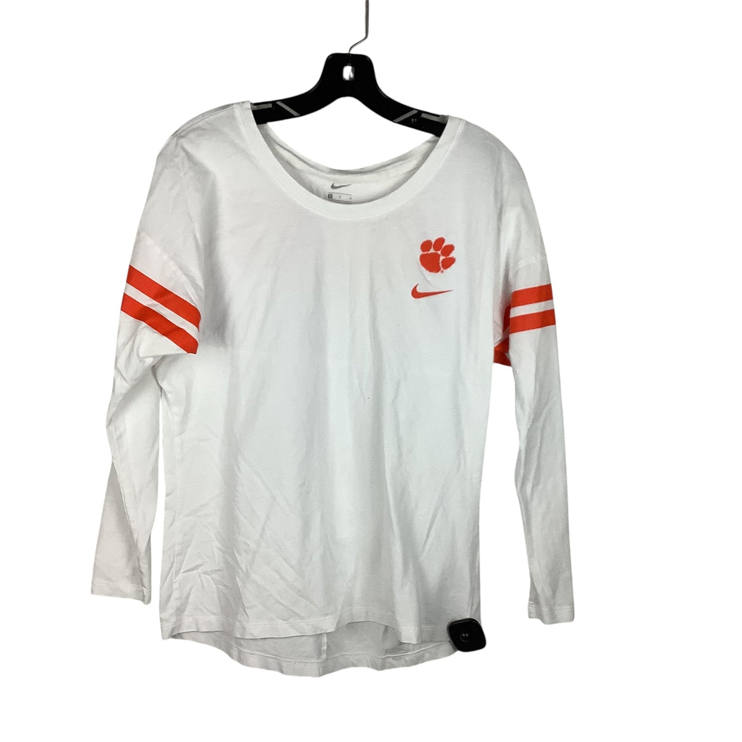 Top Long Sleeve By Nike In White, Size: M