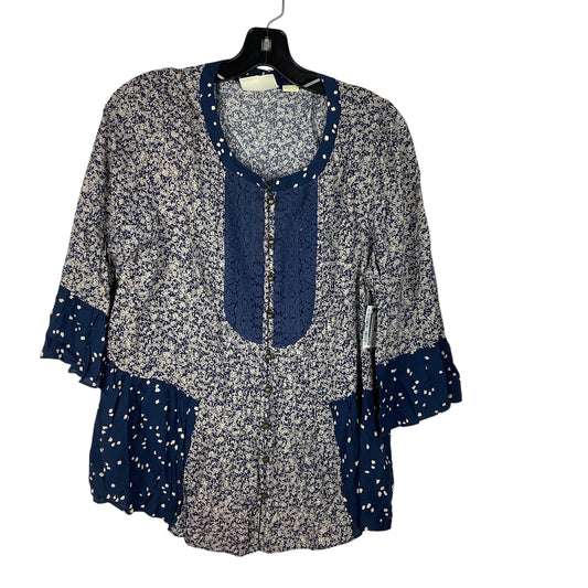 Top Long Sleeve By Maeve In Blue, Size: 10