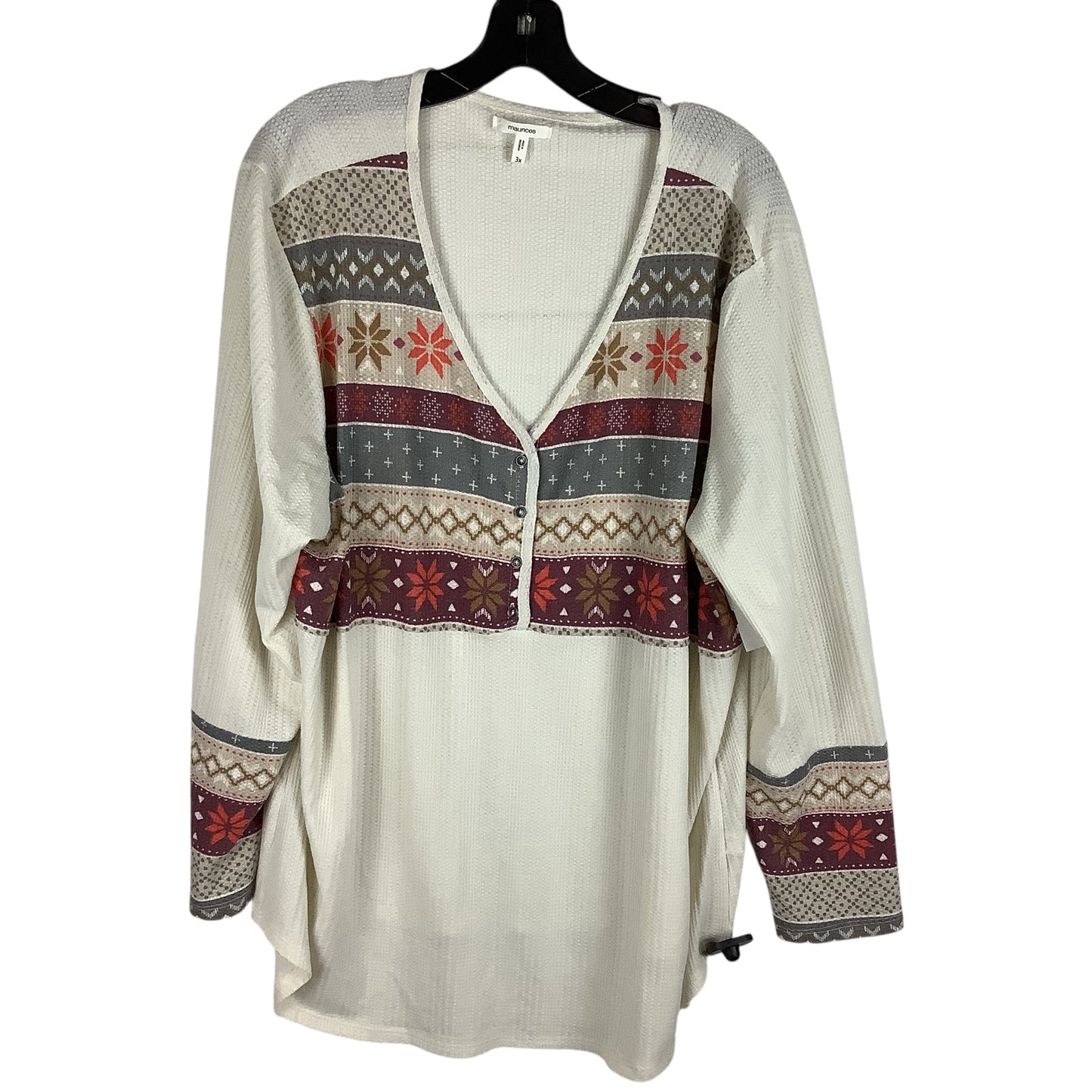 Top Long Sleeve By Maurices In Cream, Size: 3x