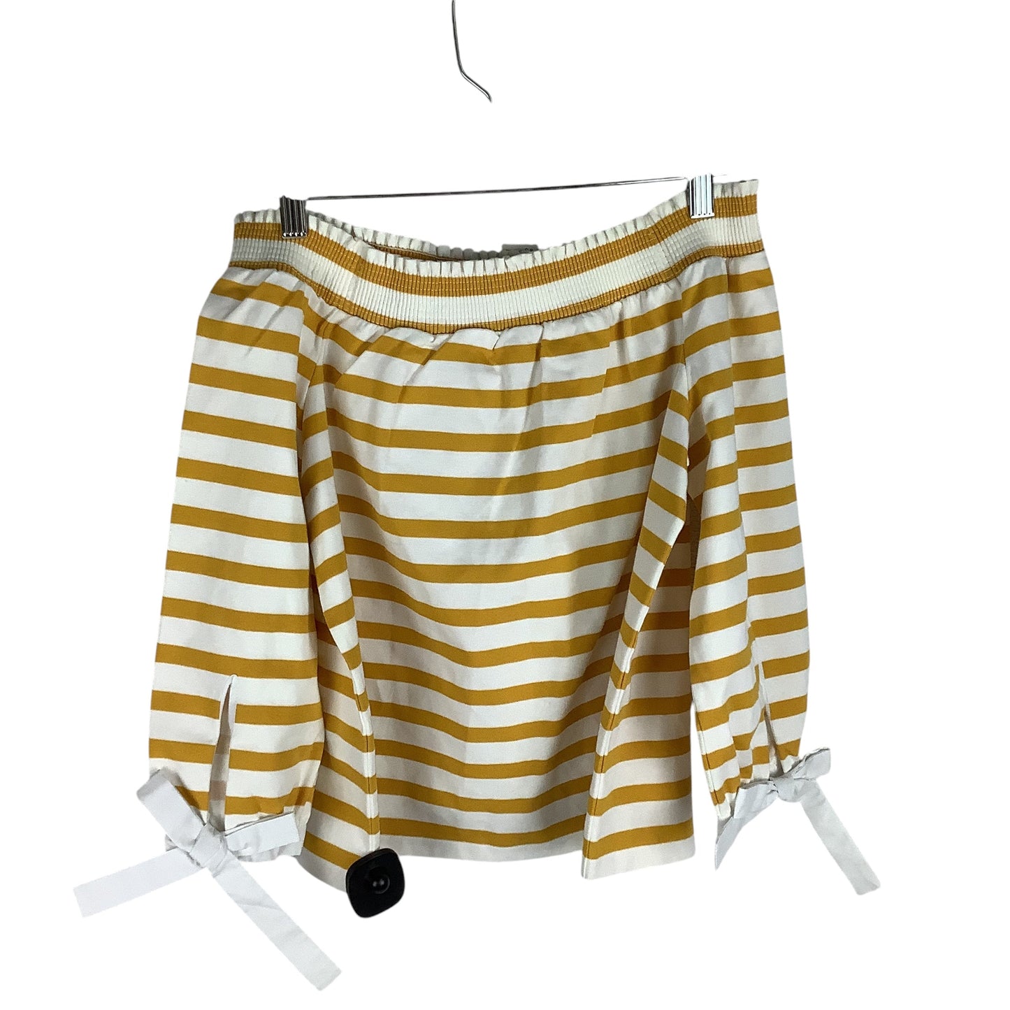 Top Long Sleeve By J. Crew In White & Yellow, Size: Xs