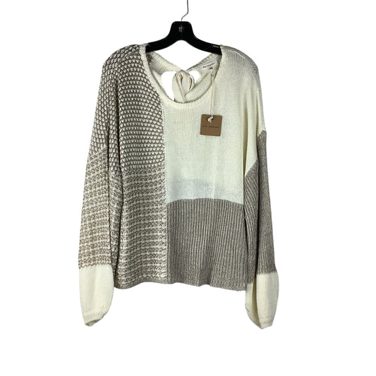 Sweater By Blu Pepper In White, Size: L