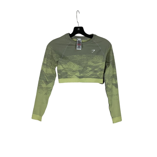 Athletic Top Long Sleeve Crewneck By Gym Shark In Green, Size: S