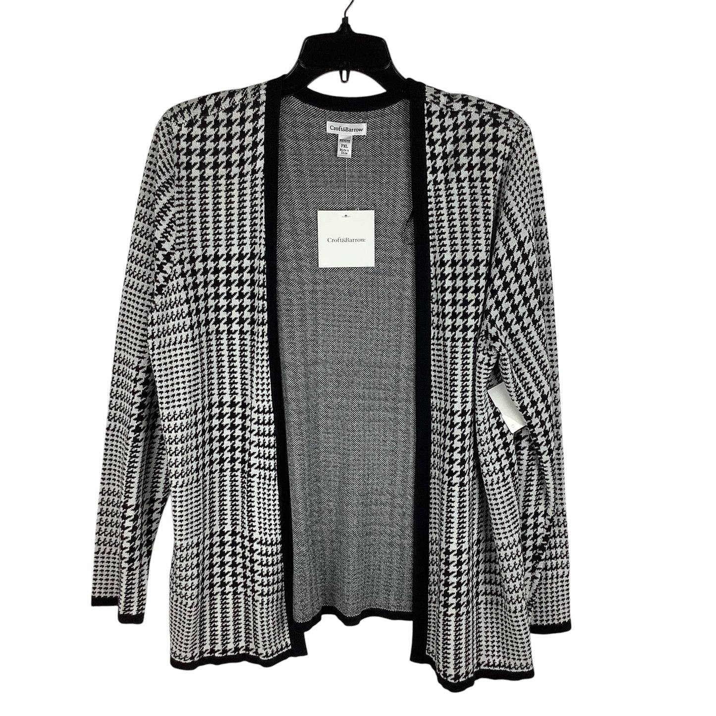 Cardigan By Croft And Barrow In Black & White, Size: Petite   Xl