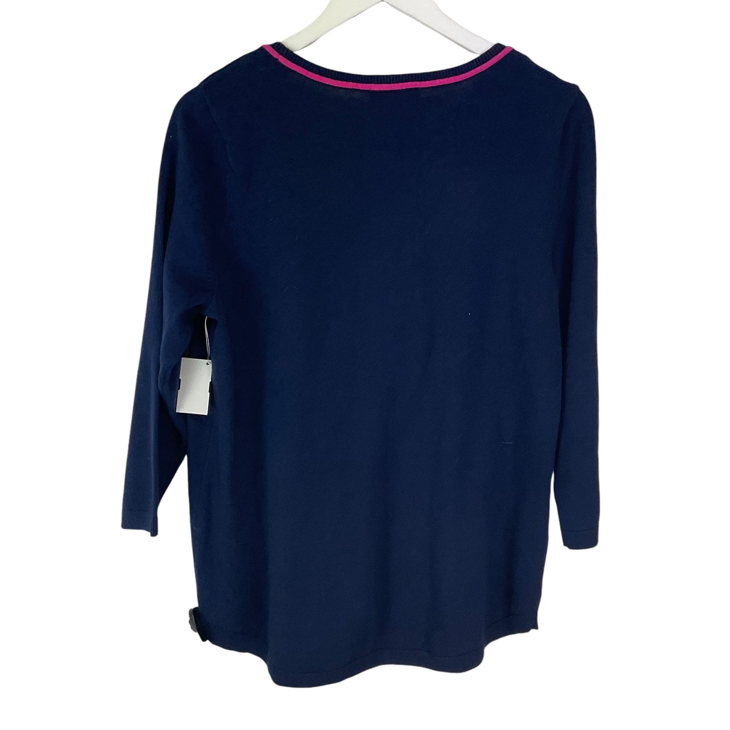 Top Long Sleeve By Kim Rogers In Navy, Size: M