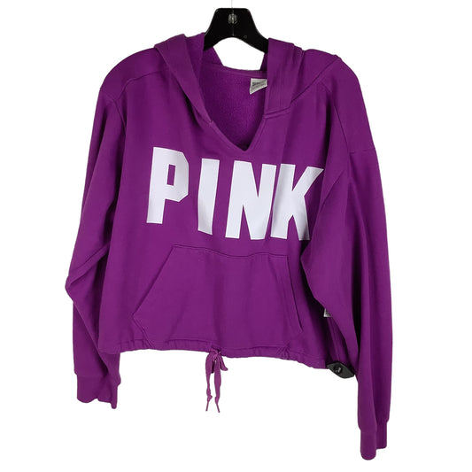 Sweatshirt Hoodie By Pink In Purple, Size: L