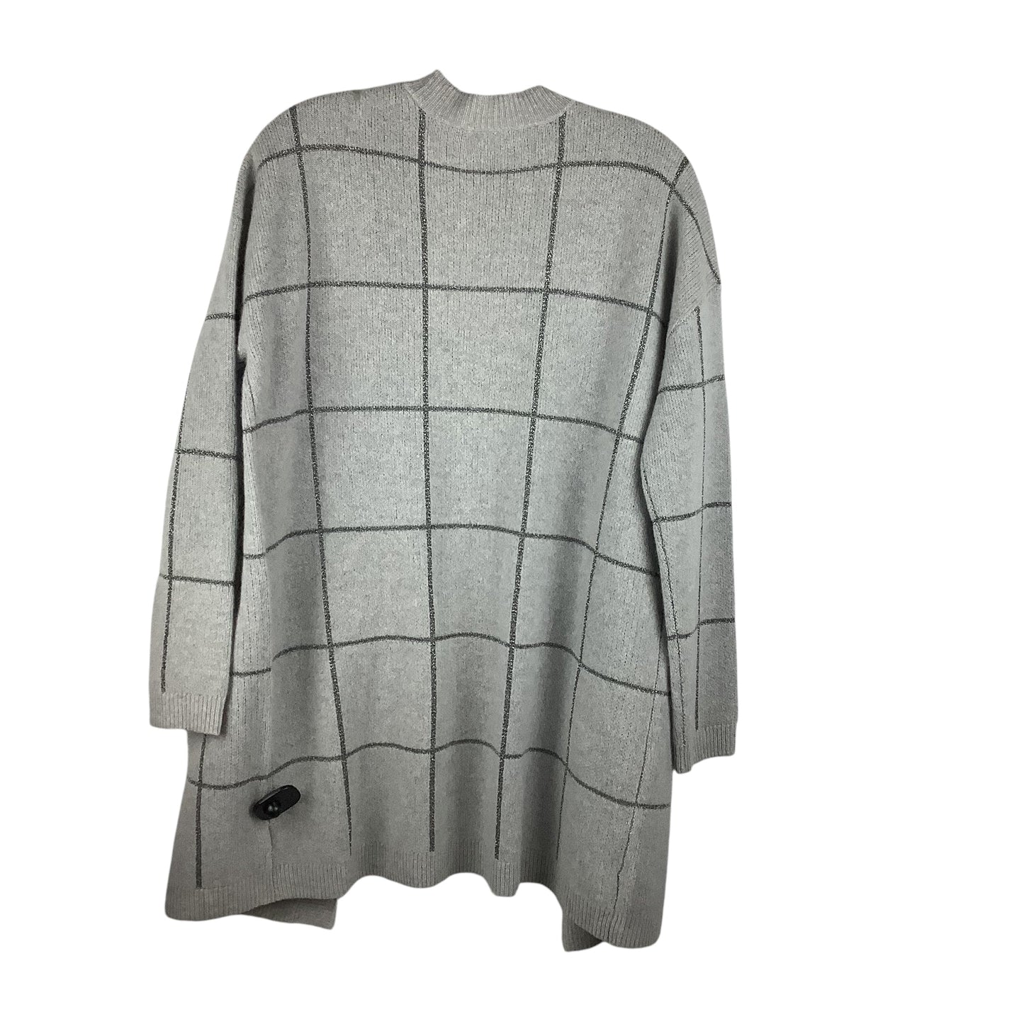 Sweater Cardigan By Saks Fifth Avenue In Grey, Size: M