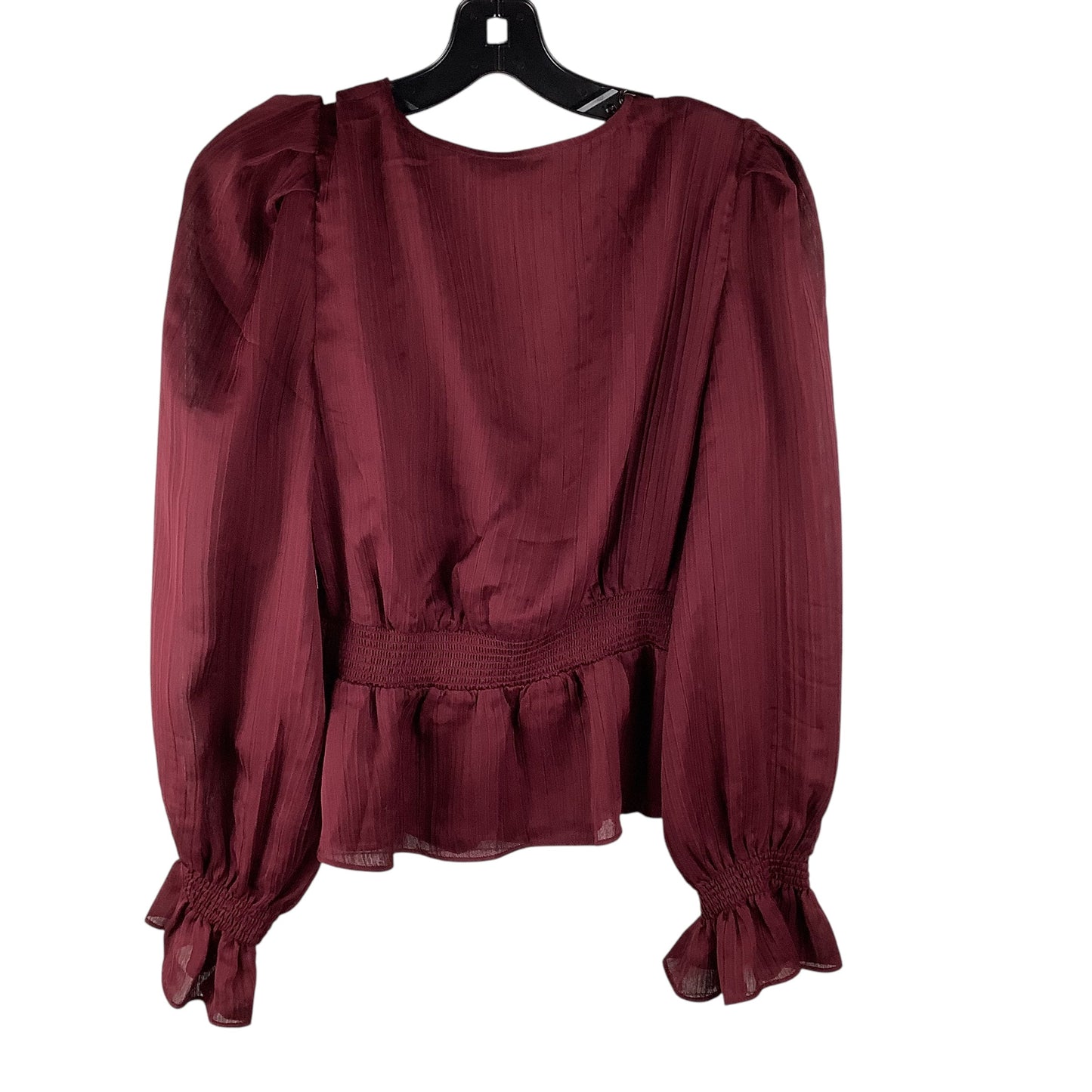 Top Long Sleeve By Express In Maroon, Size: S