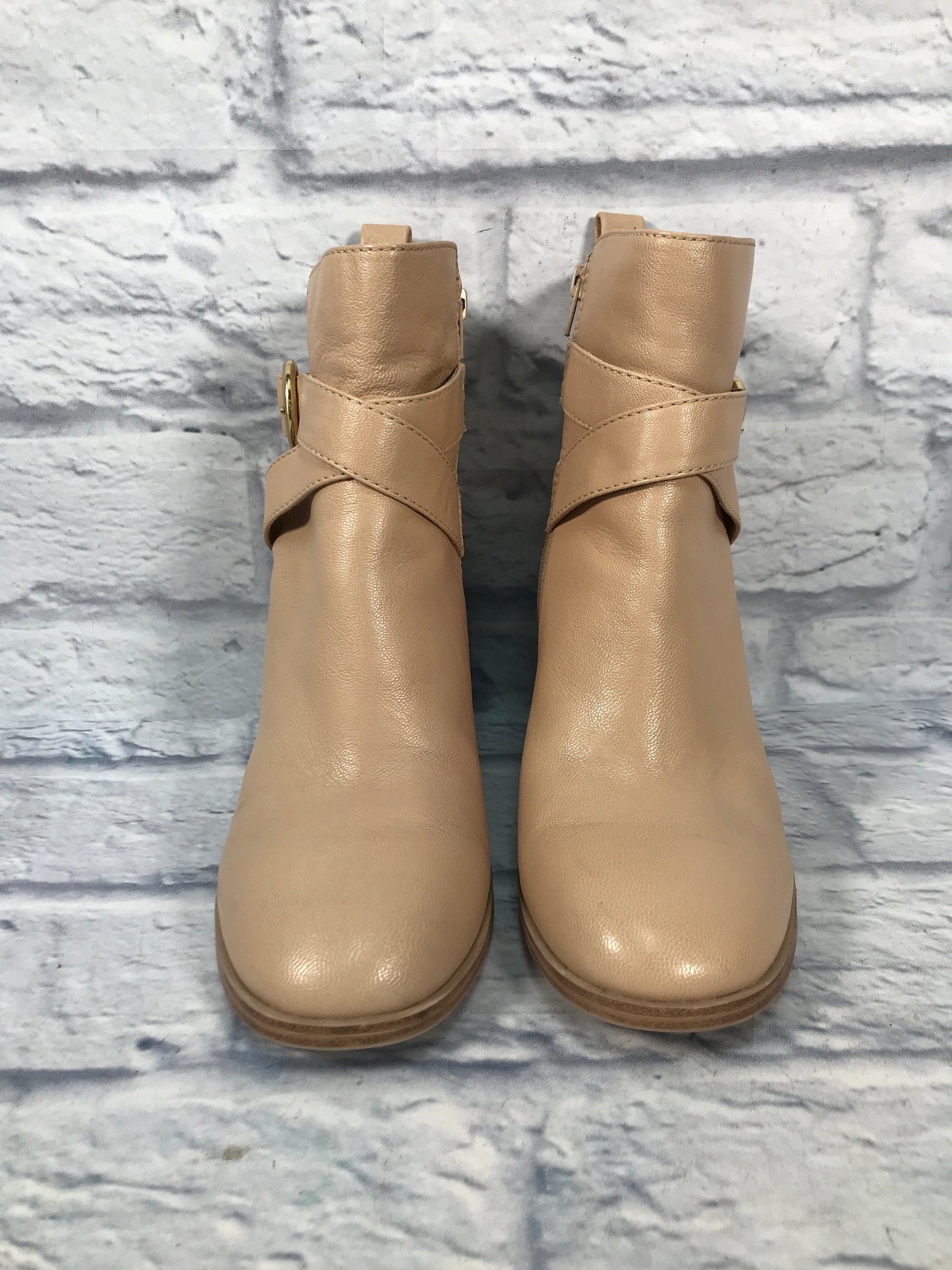 Boots Ankle Heels By Crown Vintage In Tan, Size: 10