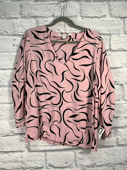 Pink Blouse 3/4 Sleeve Diane Von Furstenberg, Size S