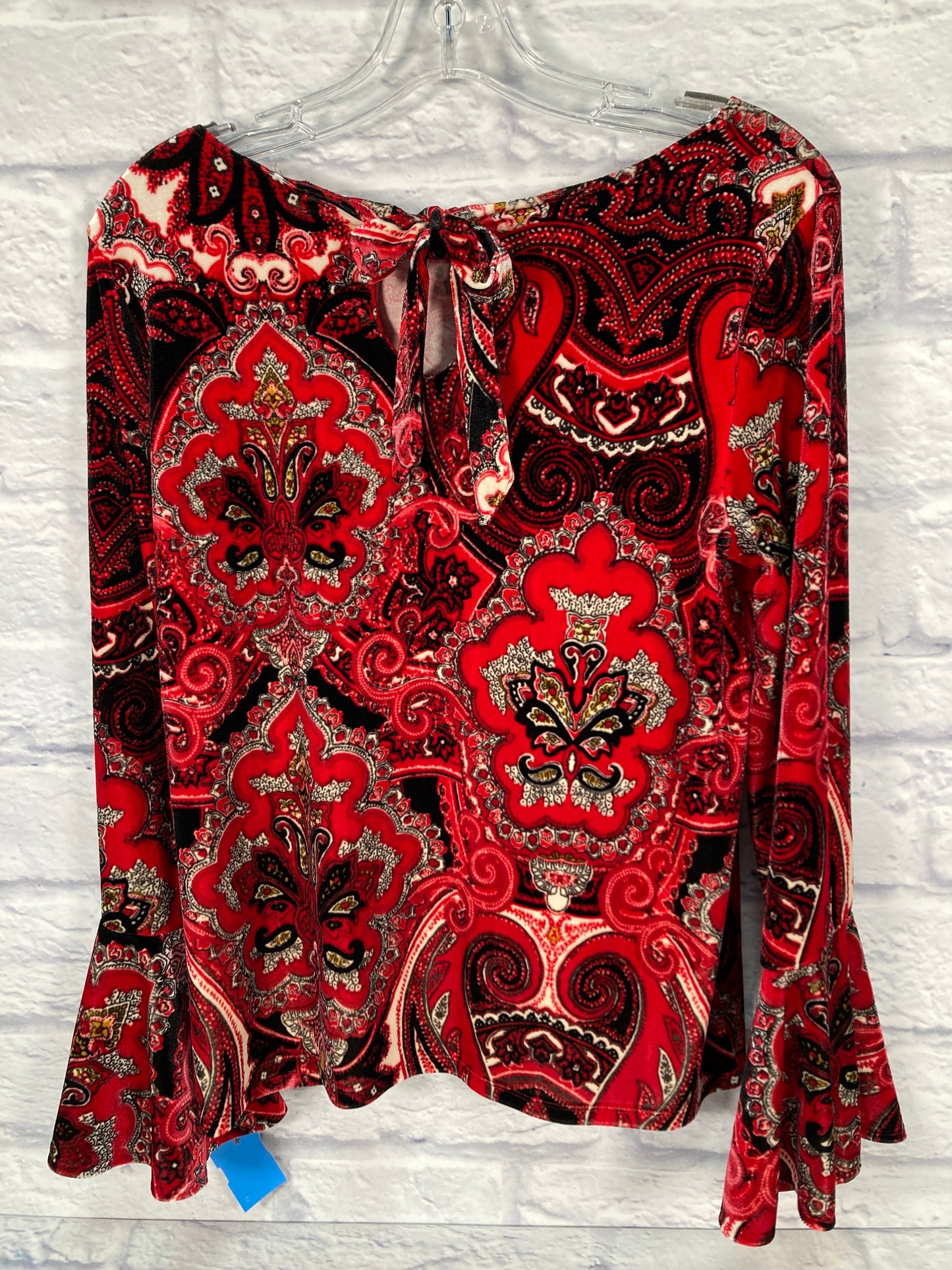 Top Long Sleeve By Chicos In Black & Red, Size: S