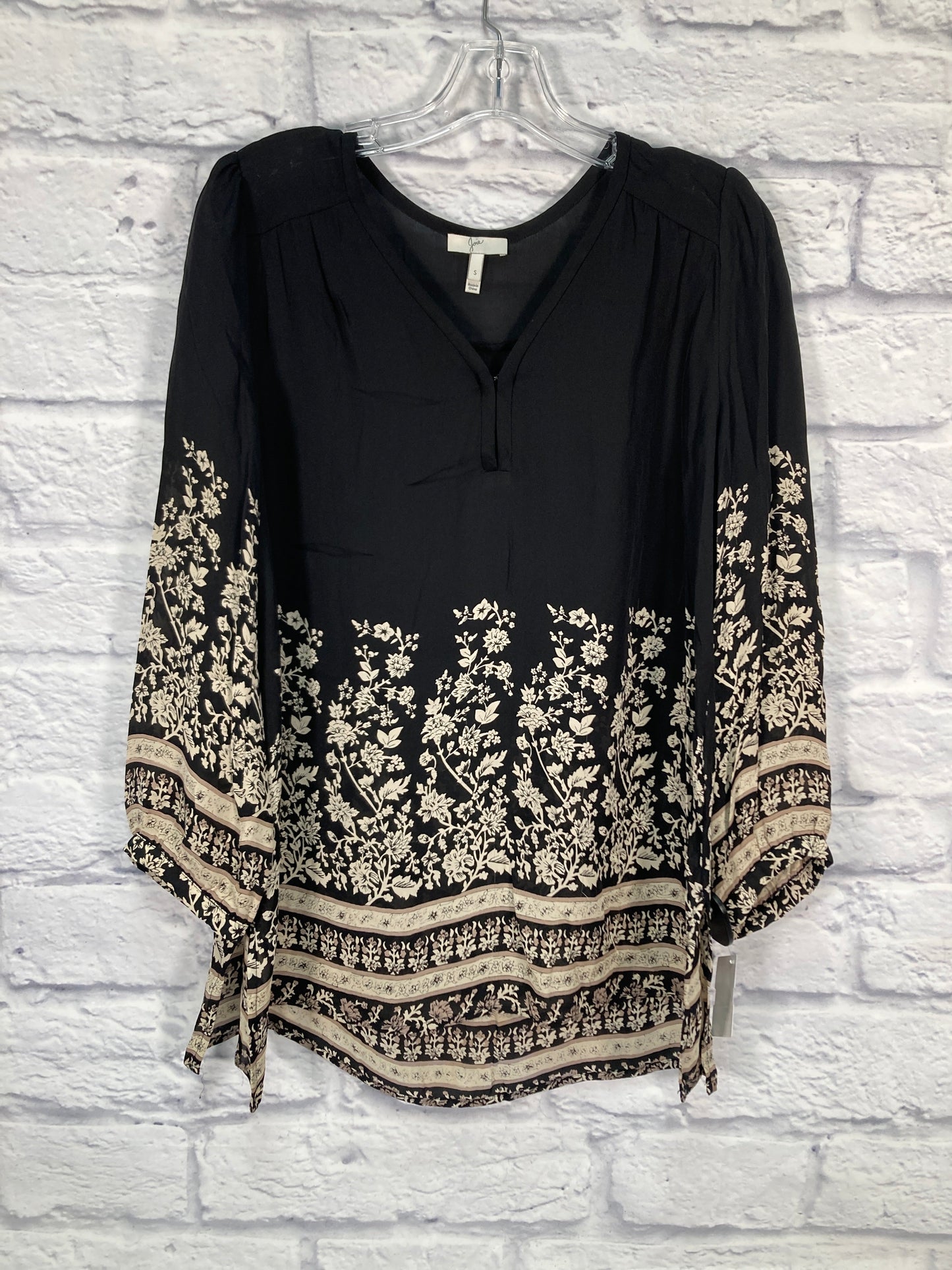 Top 3/4 Sleeve By Joie In Black & Cream, Size: S