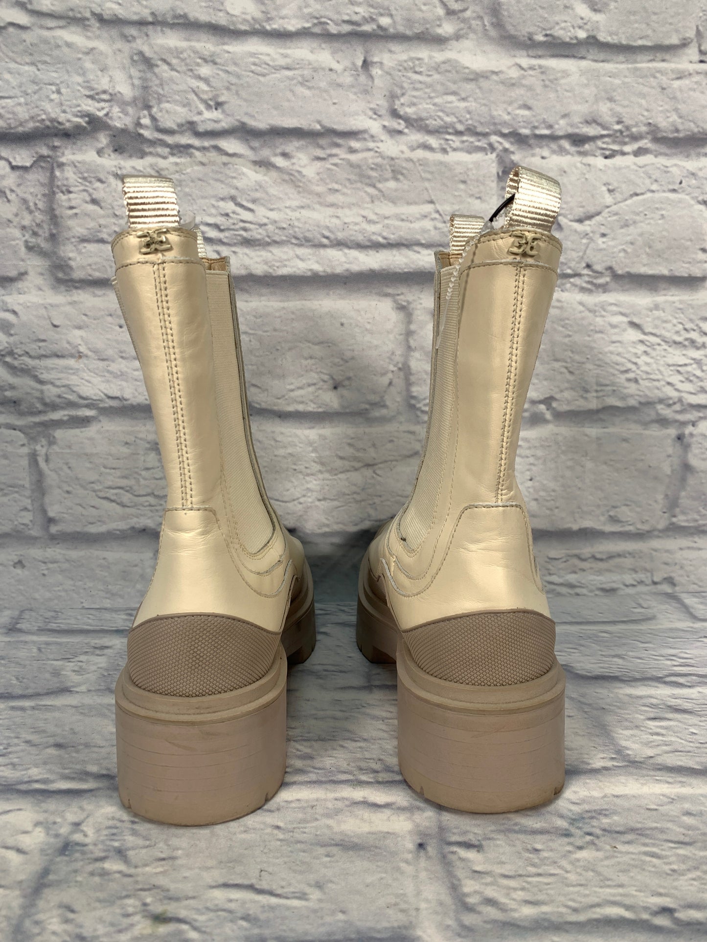 Boots Ankle Heels By Sam Edelman In Cream, Size: 10