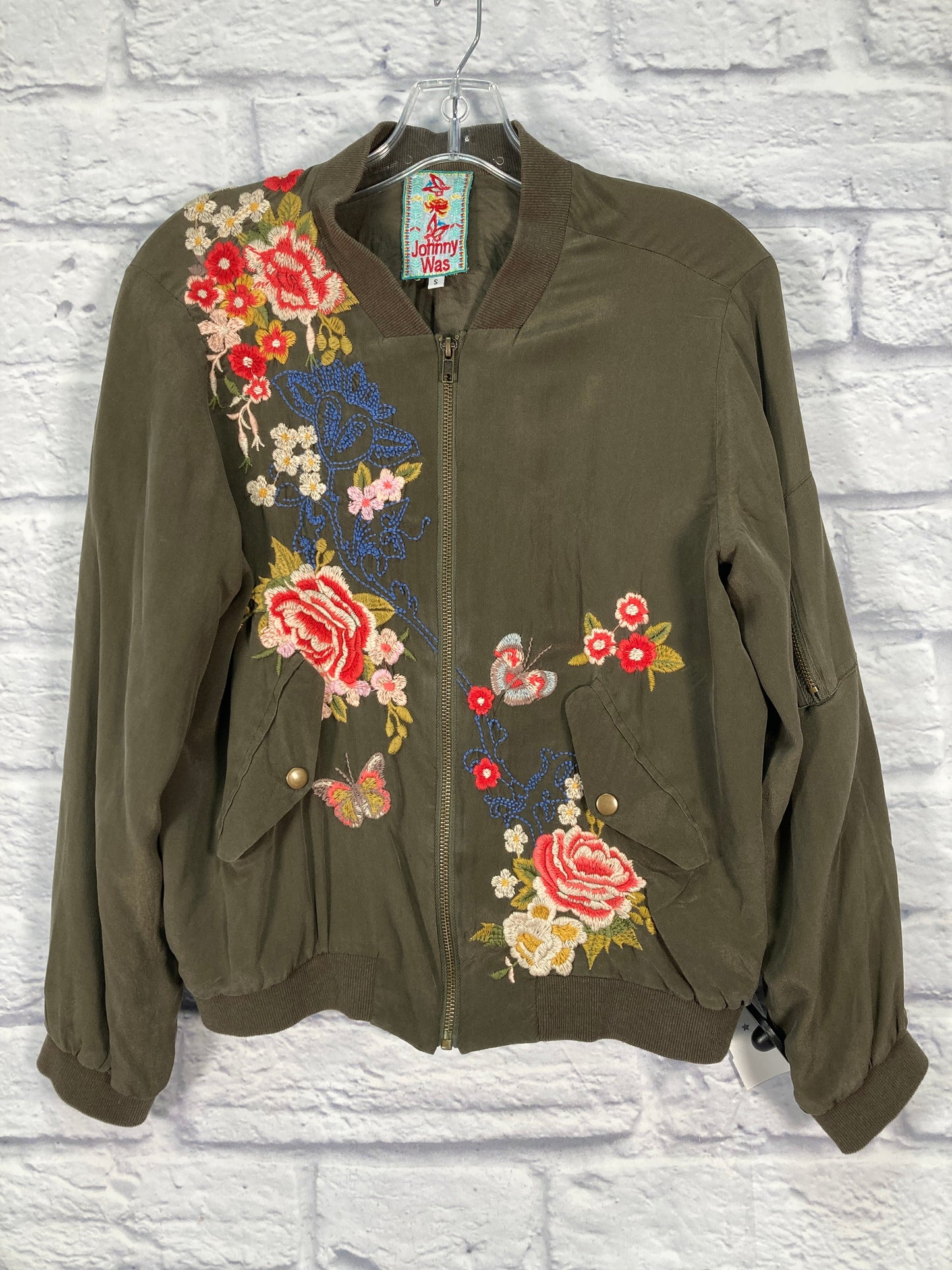 Jacket Designer By Johnny Was In Green, Size: S