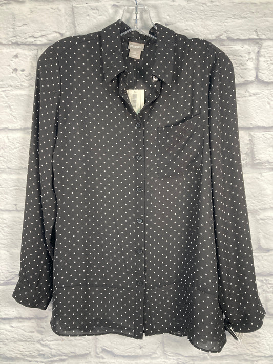 Top 2pc Long Sleeve By Chicos In Black & White, Size: S