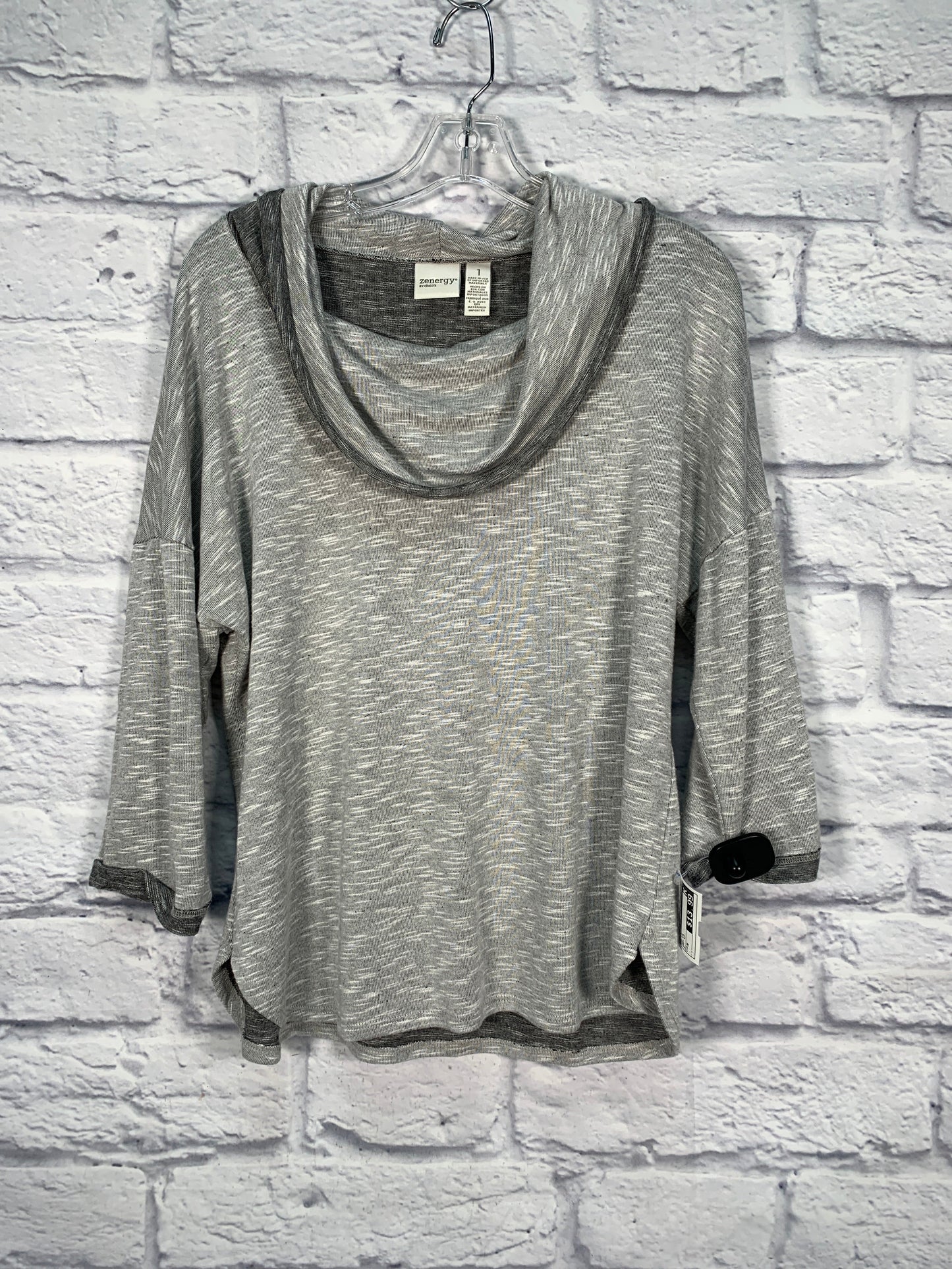 Top Long Sleeve By Chicos In Grey, Size: M