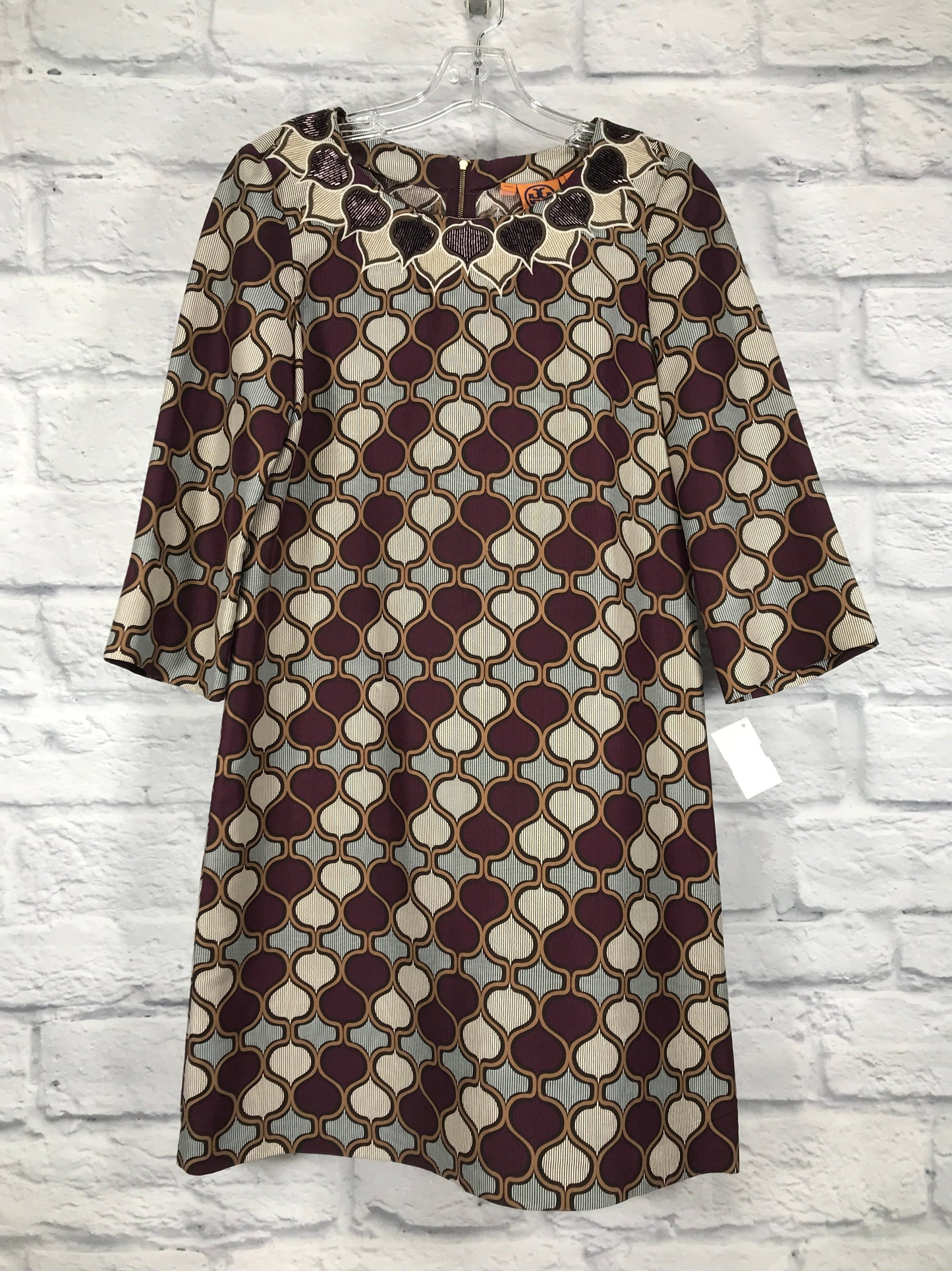 Purple & Tan Dress Casual Short Tory Burch, Size S