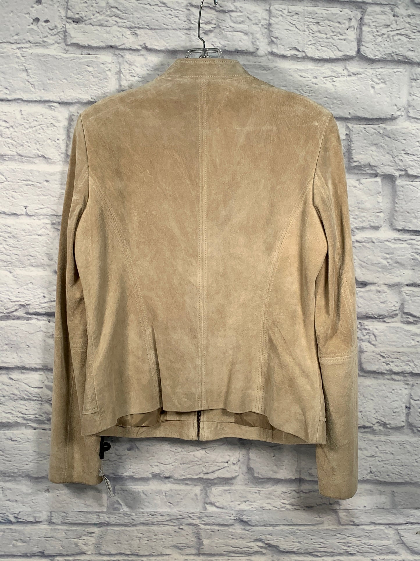 Jacket Leather By Liz Claiborne In Cream, Size: S