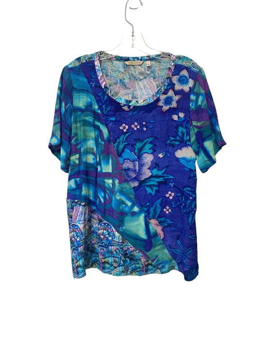 Multi-colored Top Short Sleeve Soft Surroundings, Size M