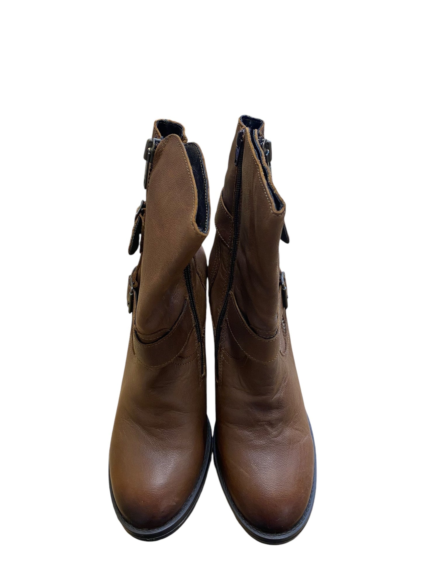 Boots Ankle Heels By Steve Madden In Brown, Size: 11