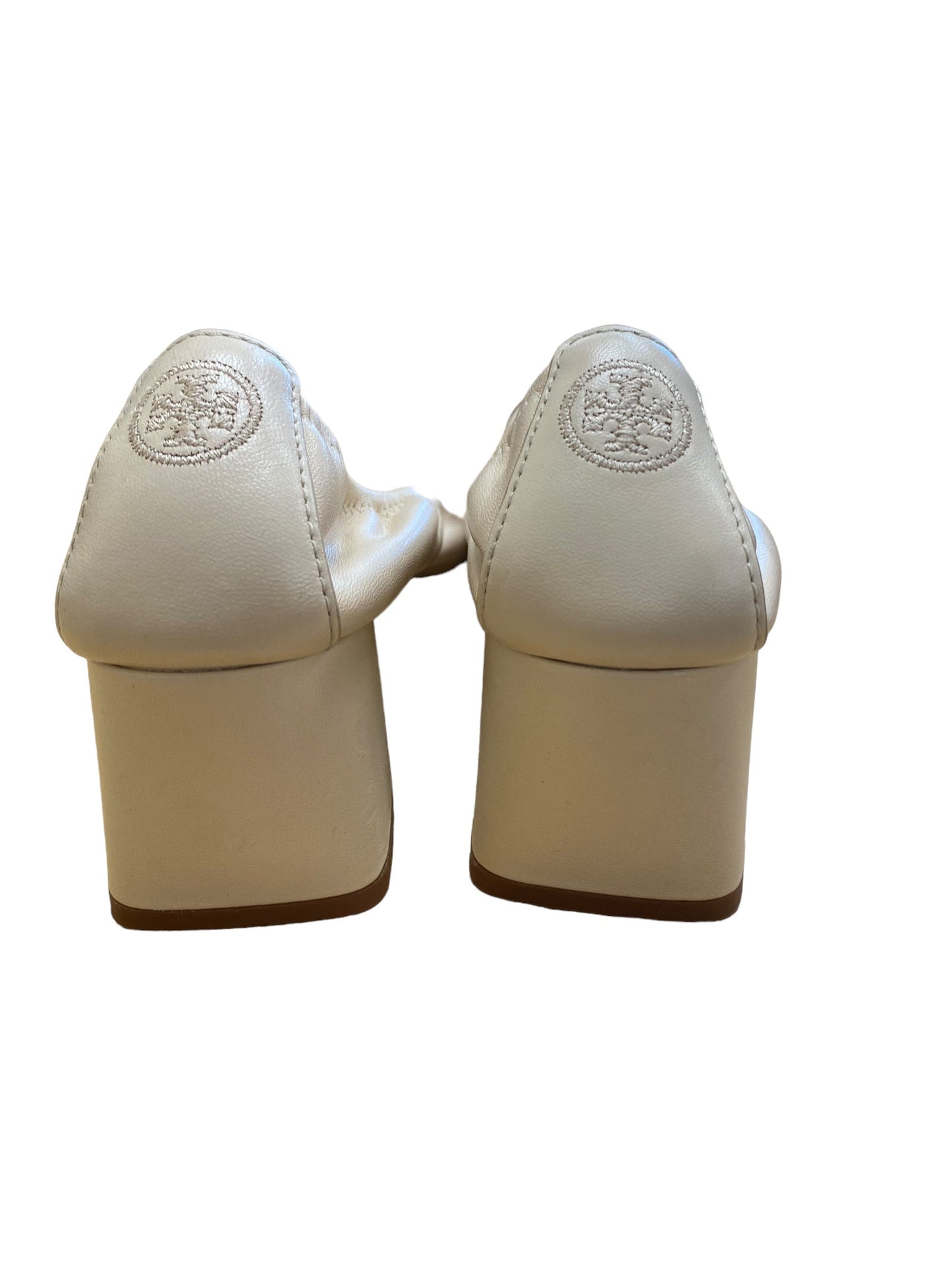 Cream Shoes Heels Block Tory Burch, Size 8