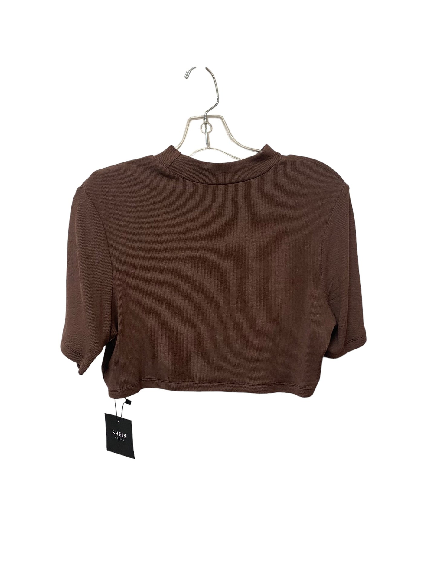 Brown Top Short Sleeve Basic Shein, Size Xl