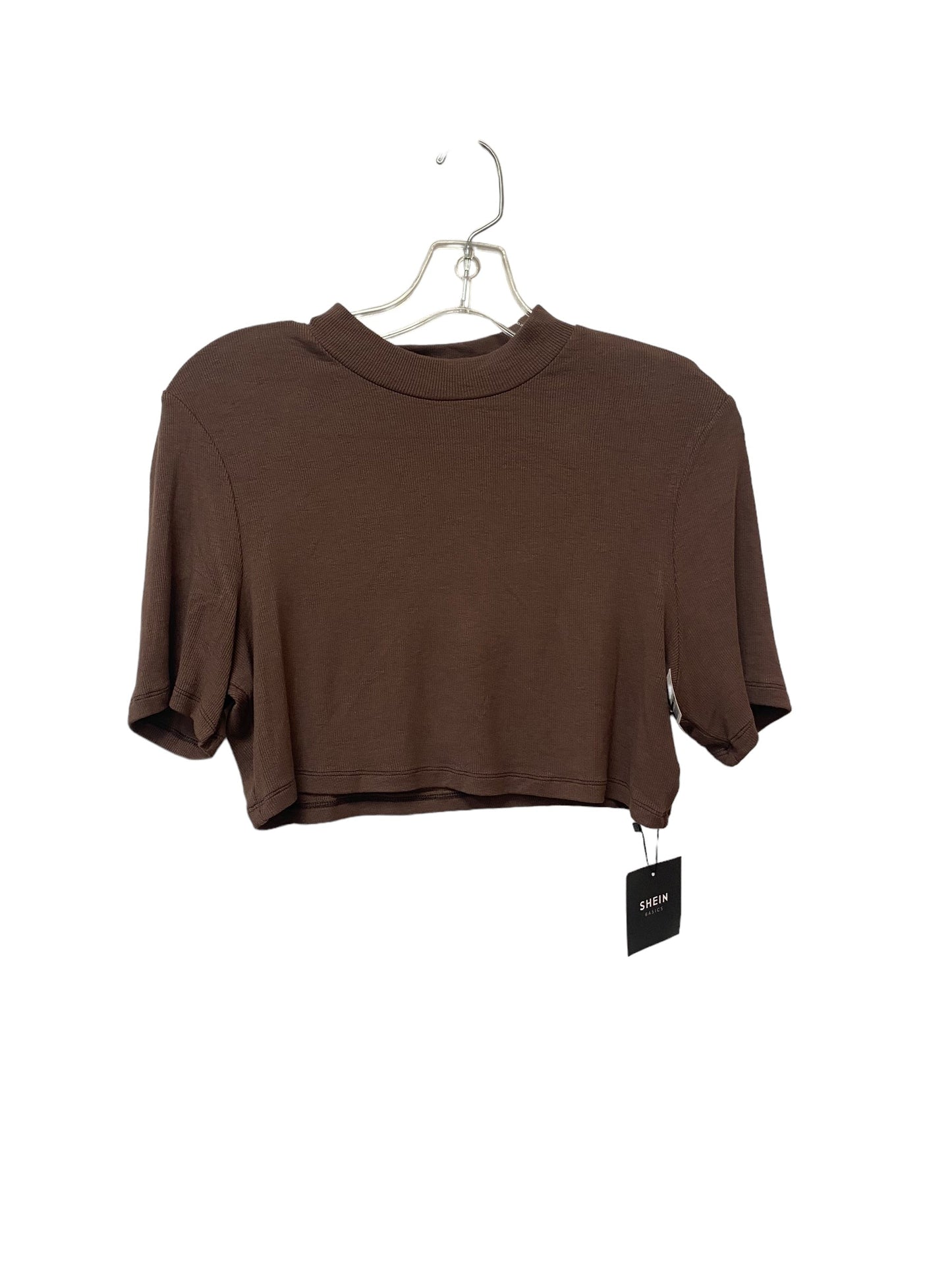 Brown Top Short Sleeve Basic Shein, Size Xl