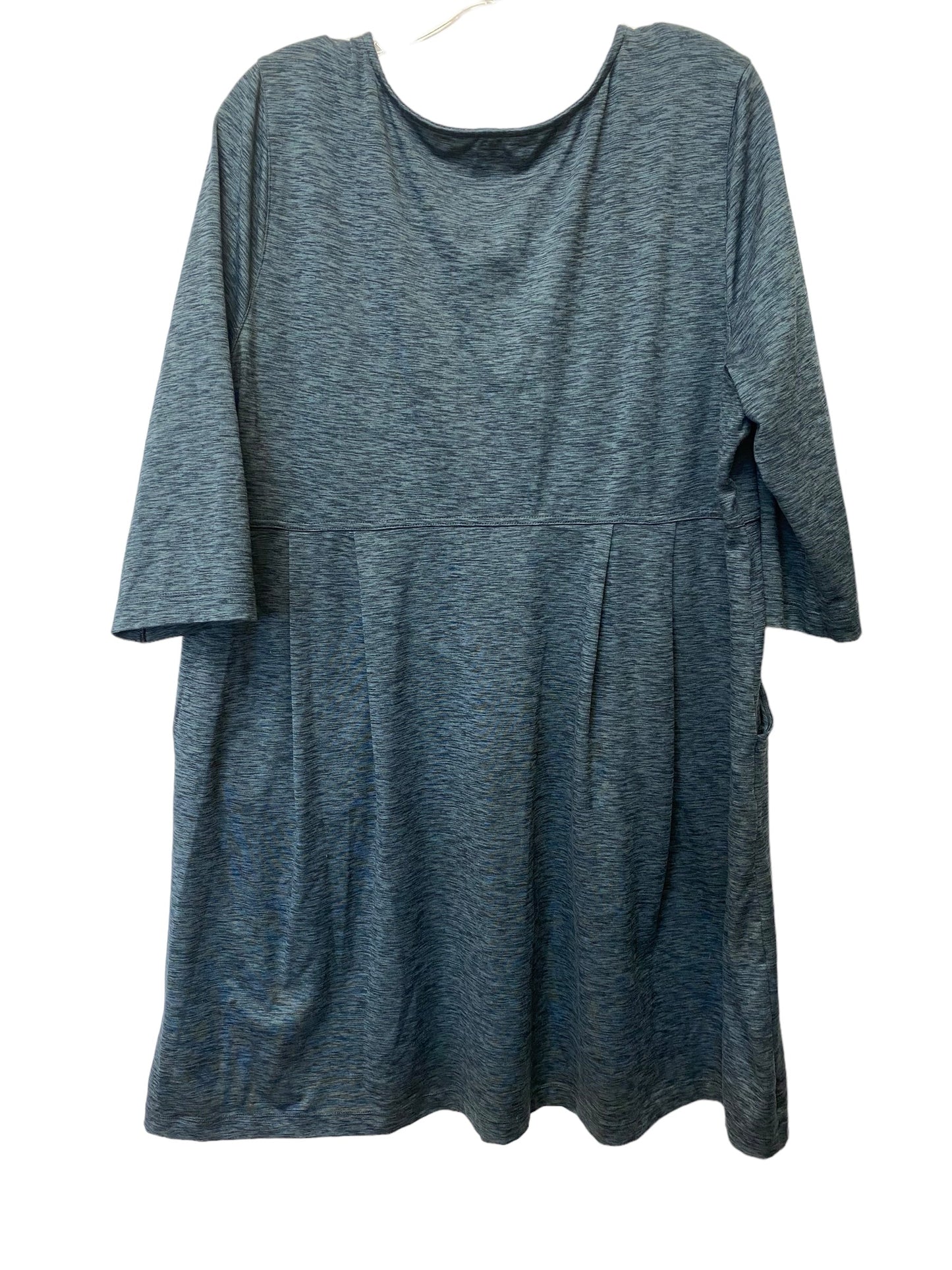 Dress Casual Midi By Eddie Bauer In Blue, Size: 2x