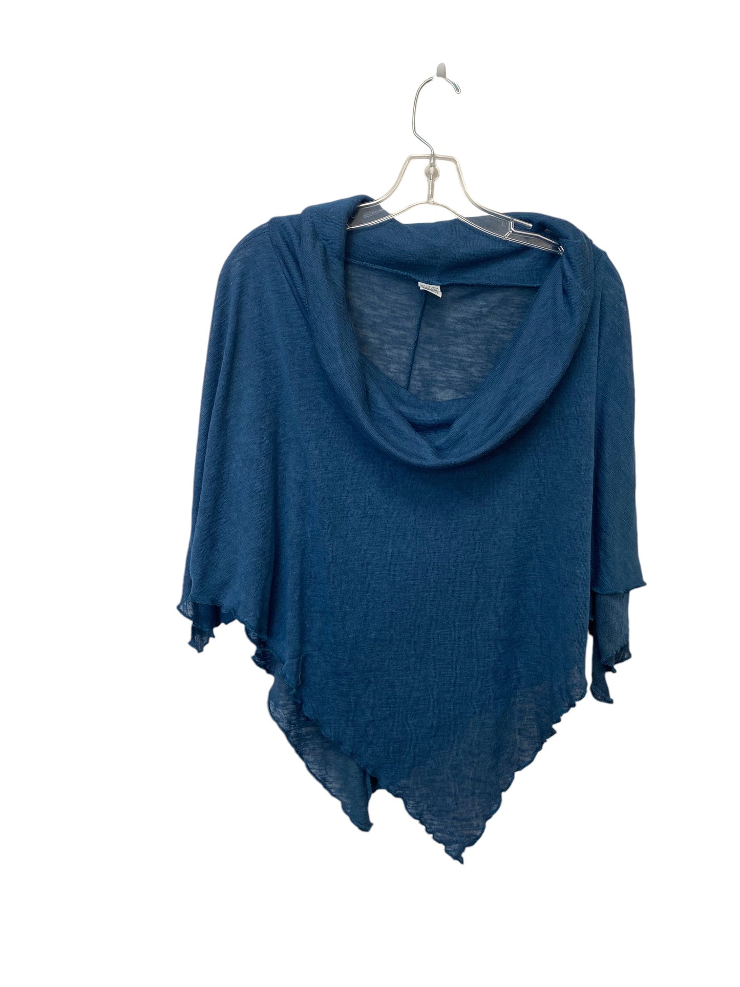 Poncho By Clothes Mentor In Blue, Size: Osfm