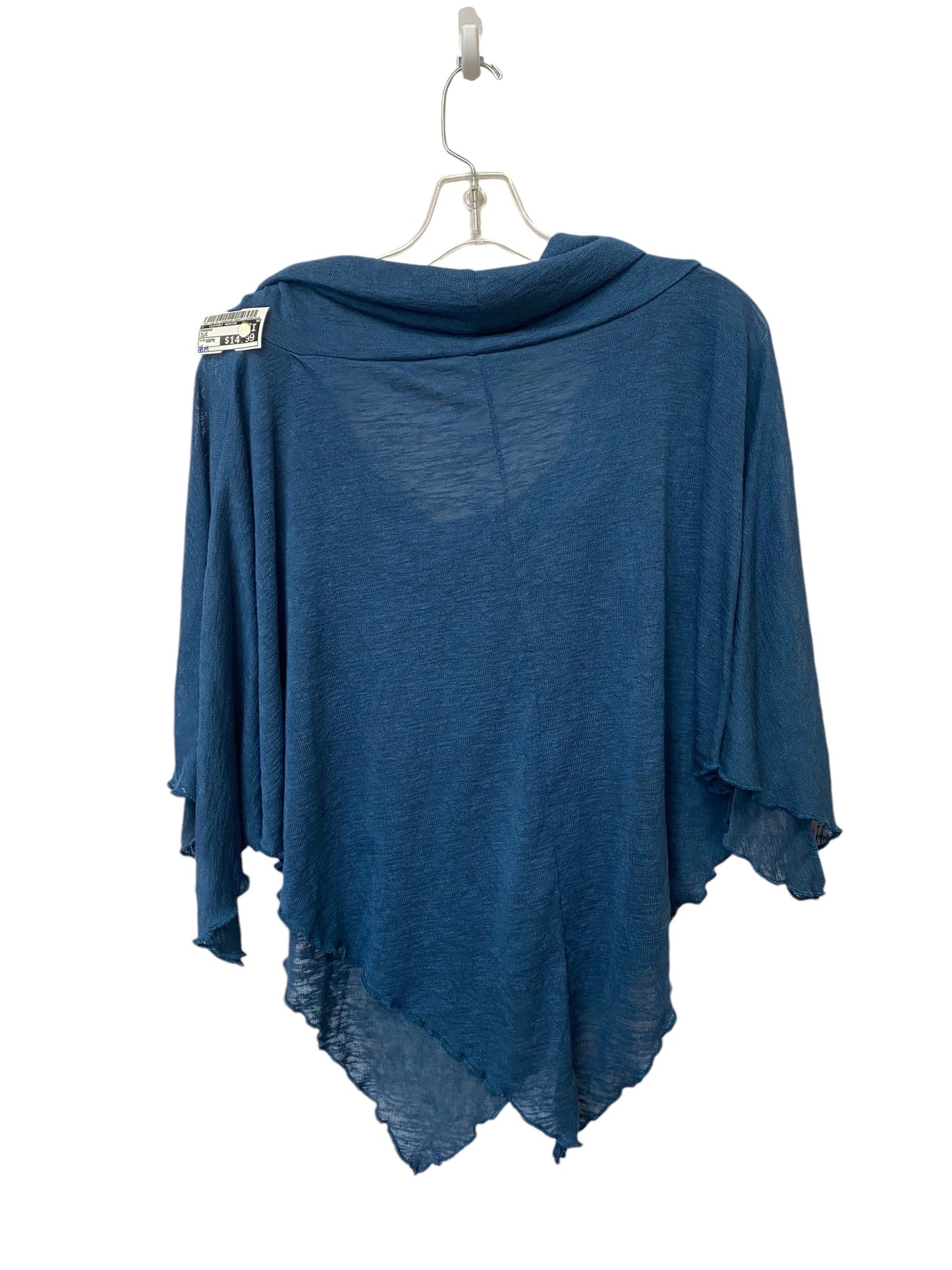 Poncho By Clothes Mentor In Blue, Size: Osfm